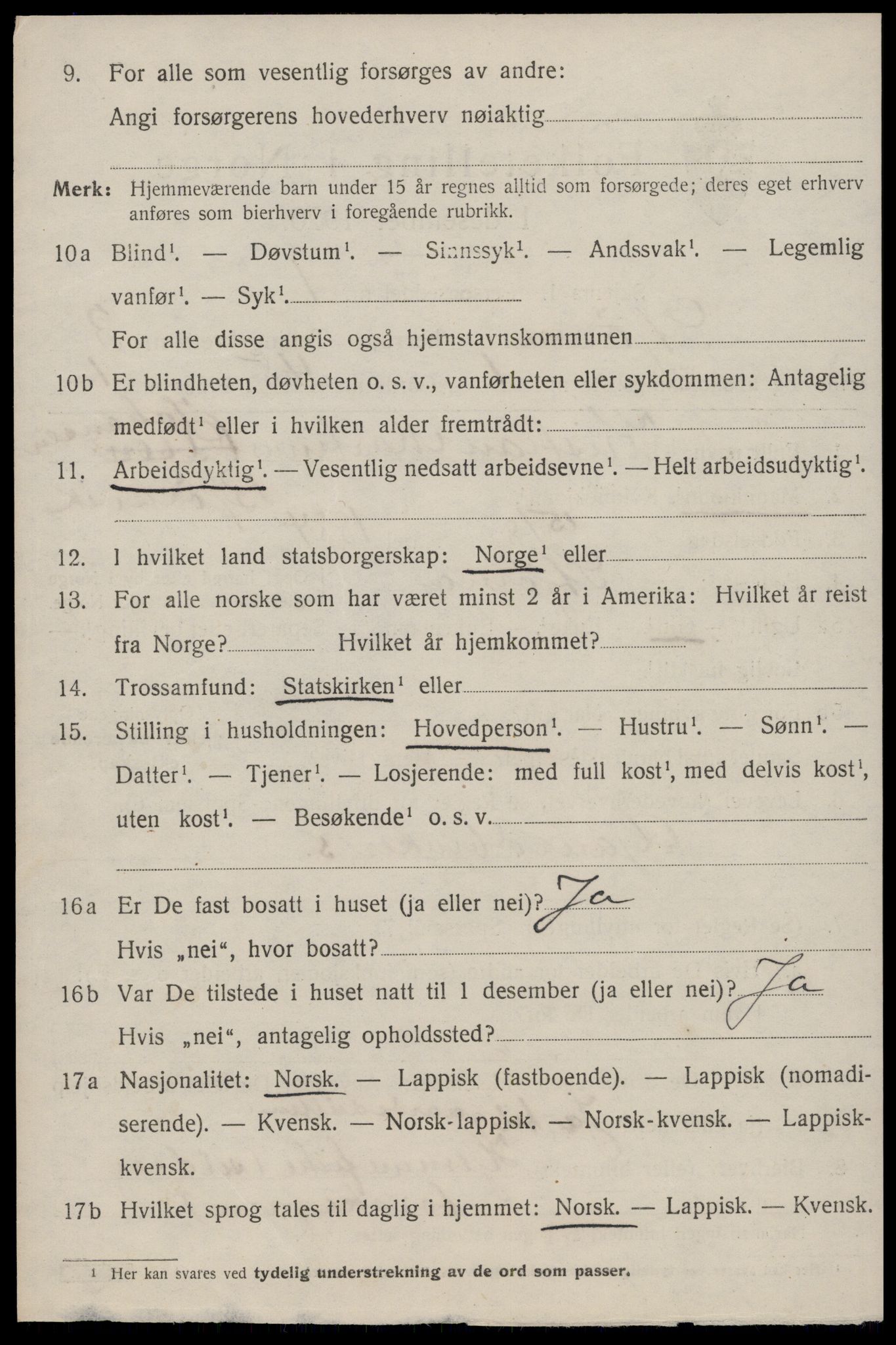 SAT, 1920 census for Stjørna, 1920, p. 2051