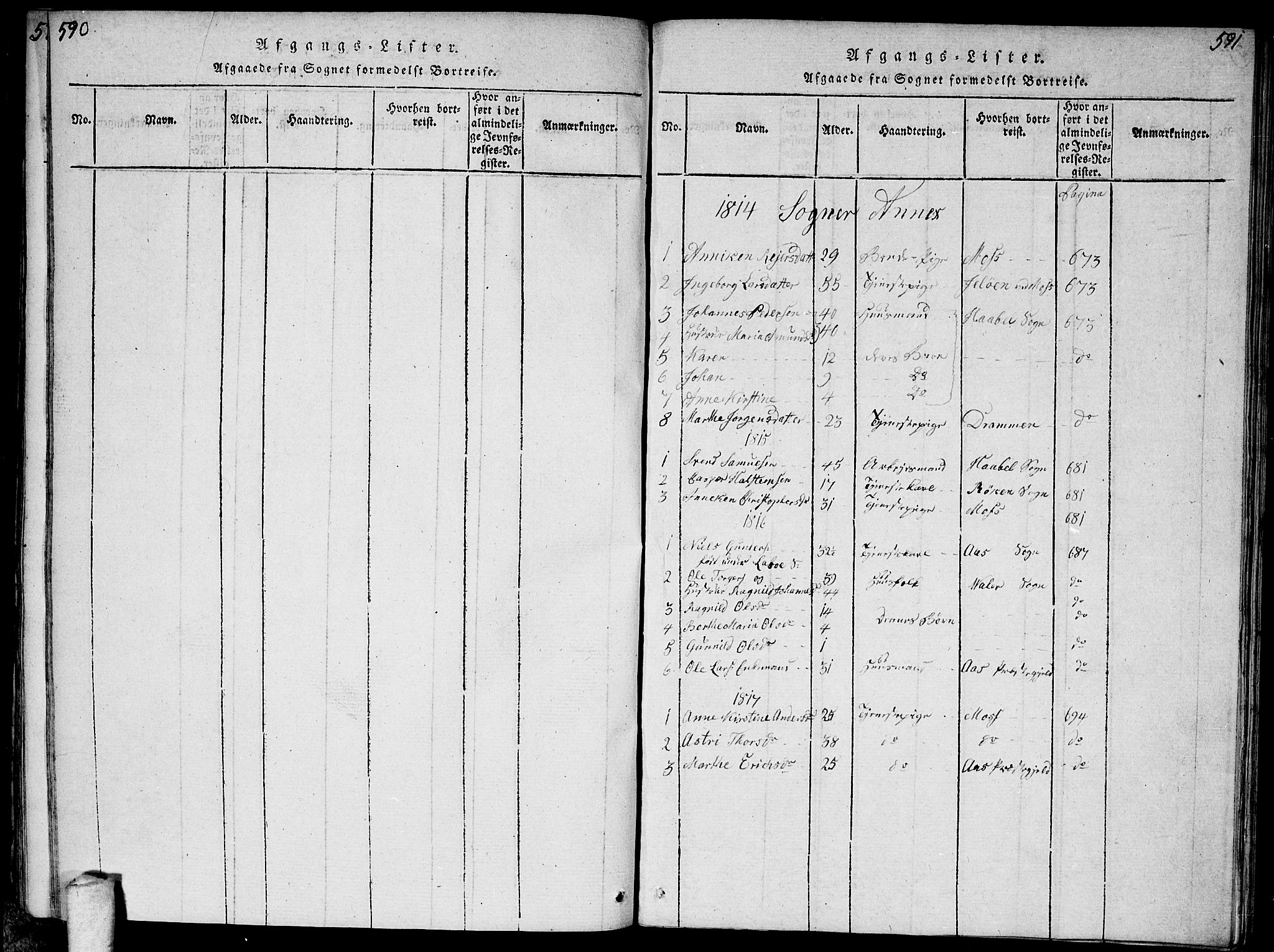 Vestby prestekontor Kirkebøker, AV/SAO-A-10893/F/Fa/L0005: Parish register (official) no. I 5, 1814-1827, p. 590-591