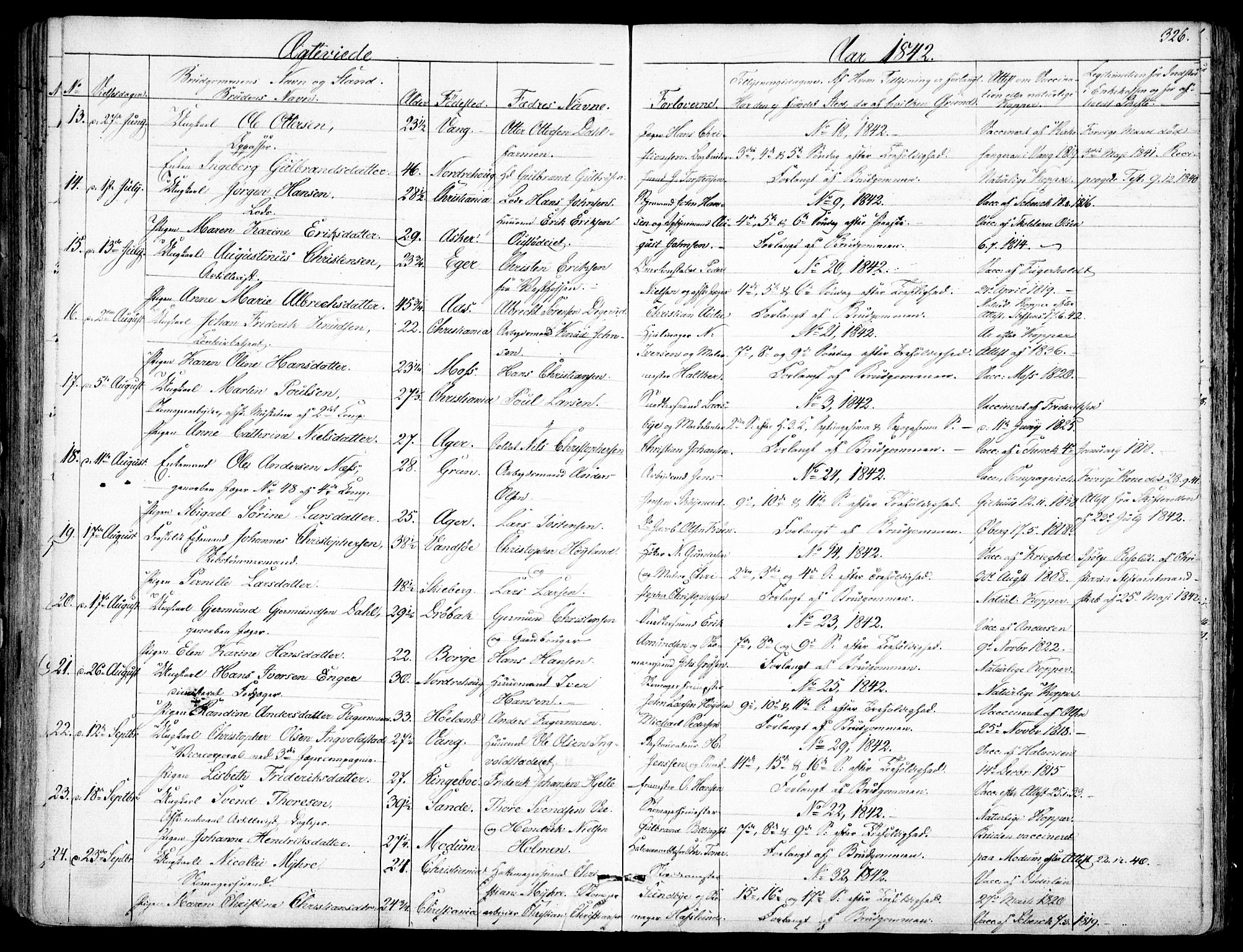 Garnisonsmenigheten Kirkebøker, AV/SAO-A-10846/F/Fa/L0008: Parish register (official) no. 8, 1842-1859, p. 326