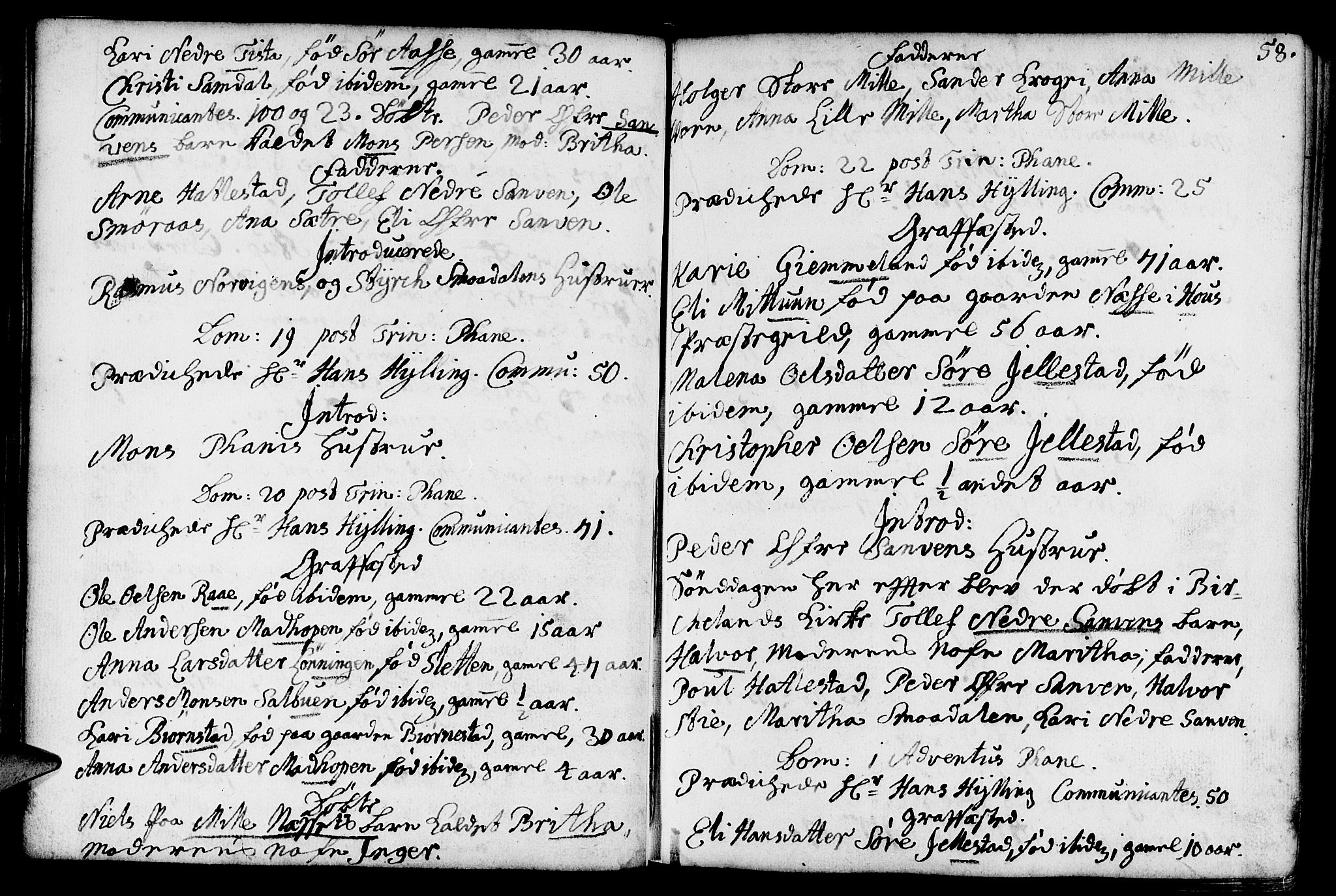 Fana Sokneprestembete, AV/SAB-A-75101/H/Haa/Haaa/L0002: Parish register (official) no. A 2, 1719-1735, p. 58