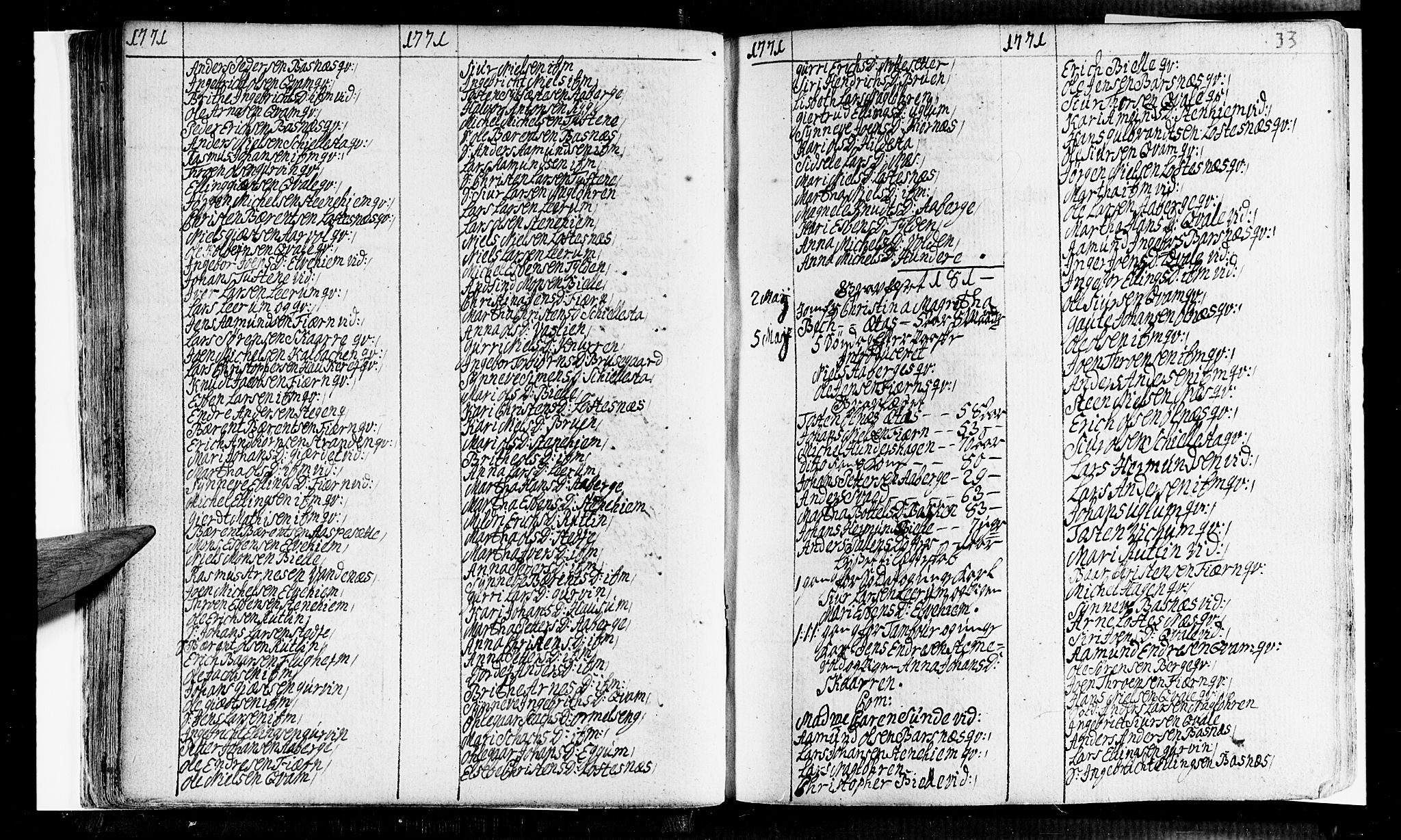 Sogndal sokneprestembete, SAB/A-81301/H/Haa/Haaa/L0005: Parish register (official) no. A 5, 1768-1782, p. 33