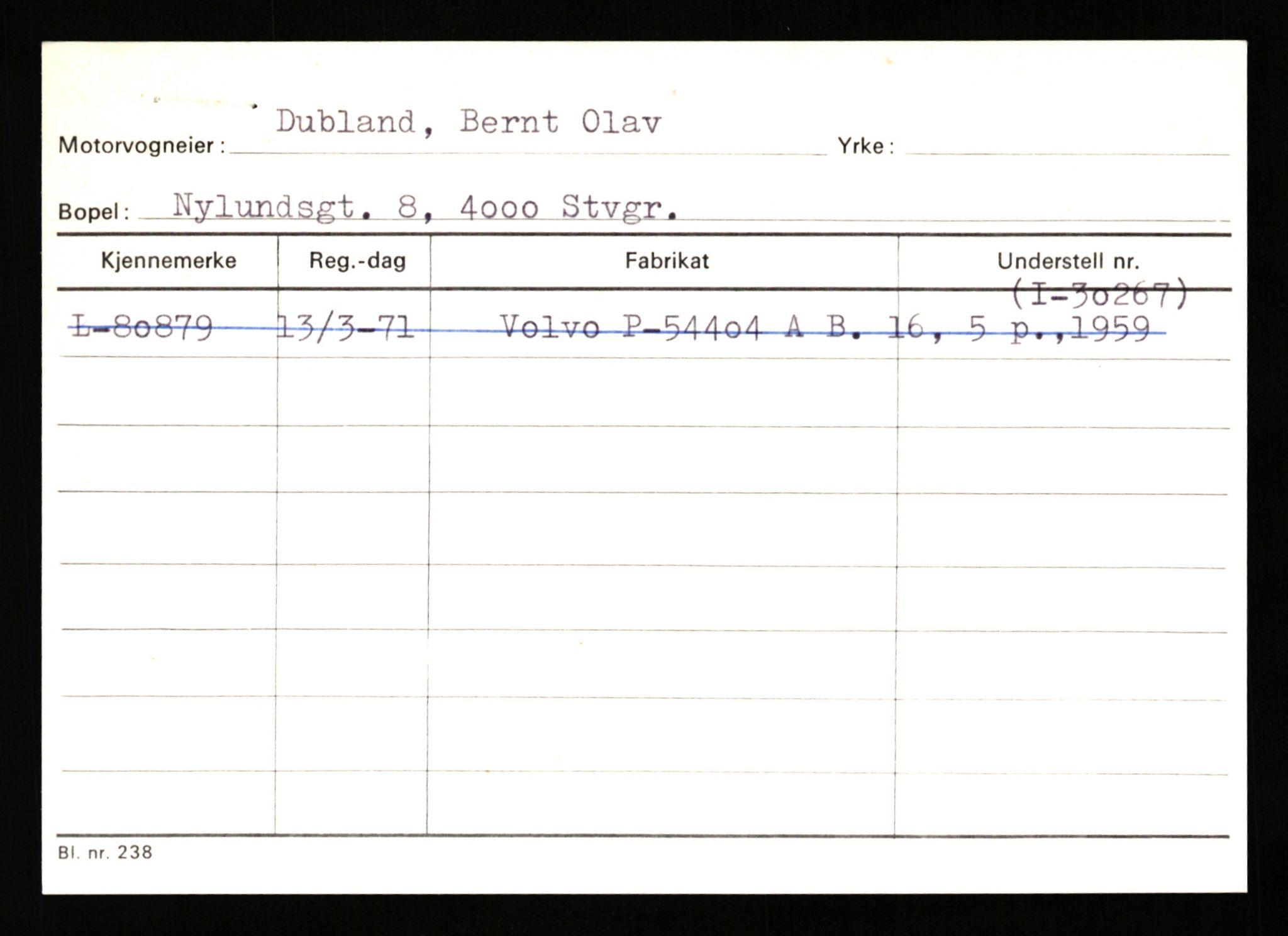 Stavanger trafikkstasjon, SAST/A-101942/0/H/L0006: Dalva - Egersund, 1930-1971, p. 919