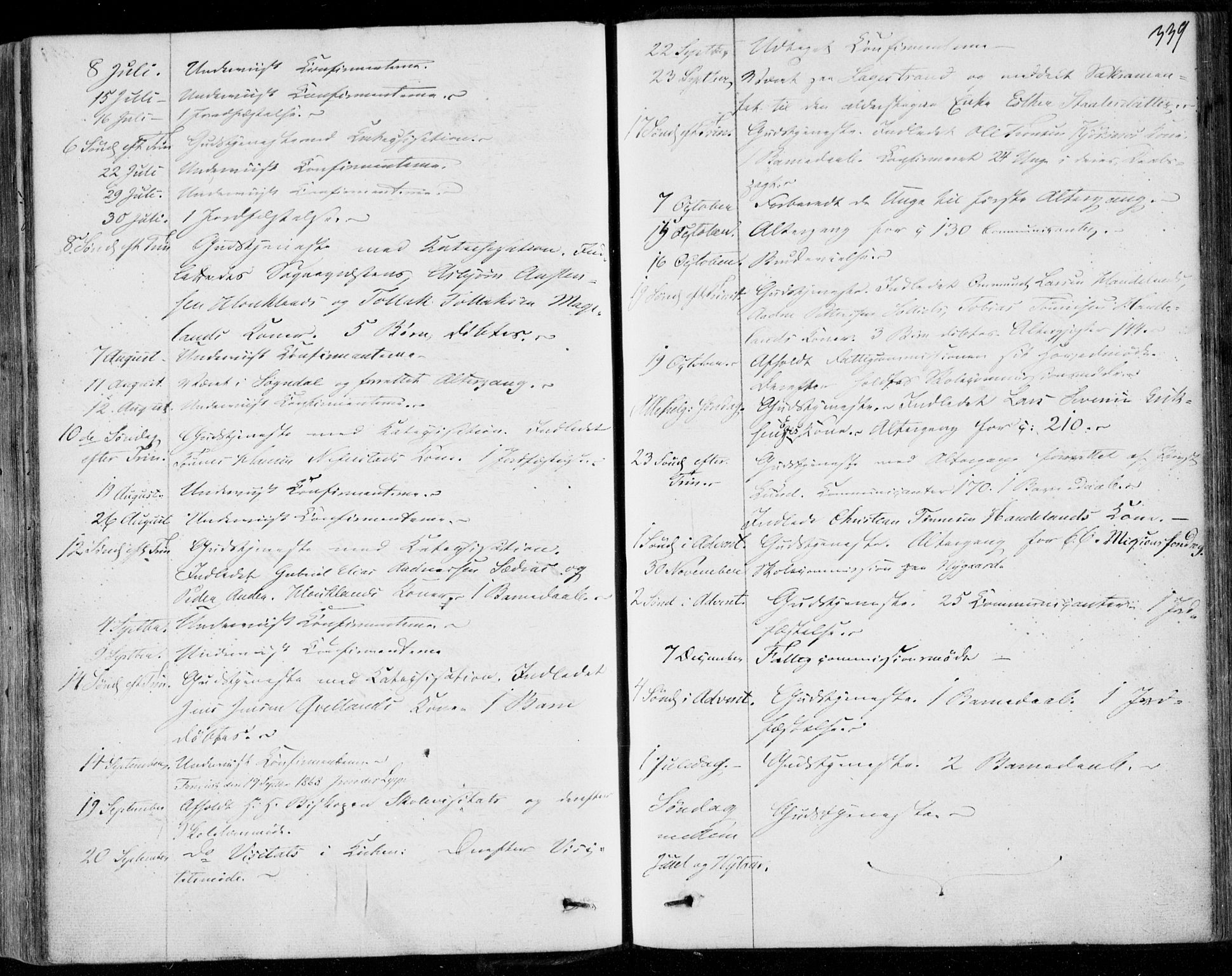 Lund sokneprestkontor, AV/SAST-A-101809/S06/L0009: Parish register (official) no. A 8, 1853-1877, p. 339