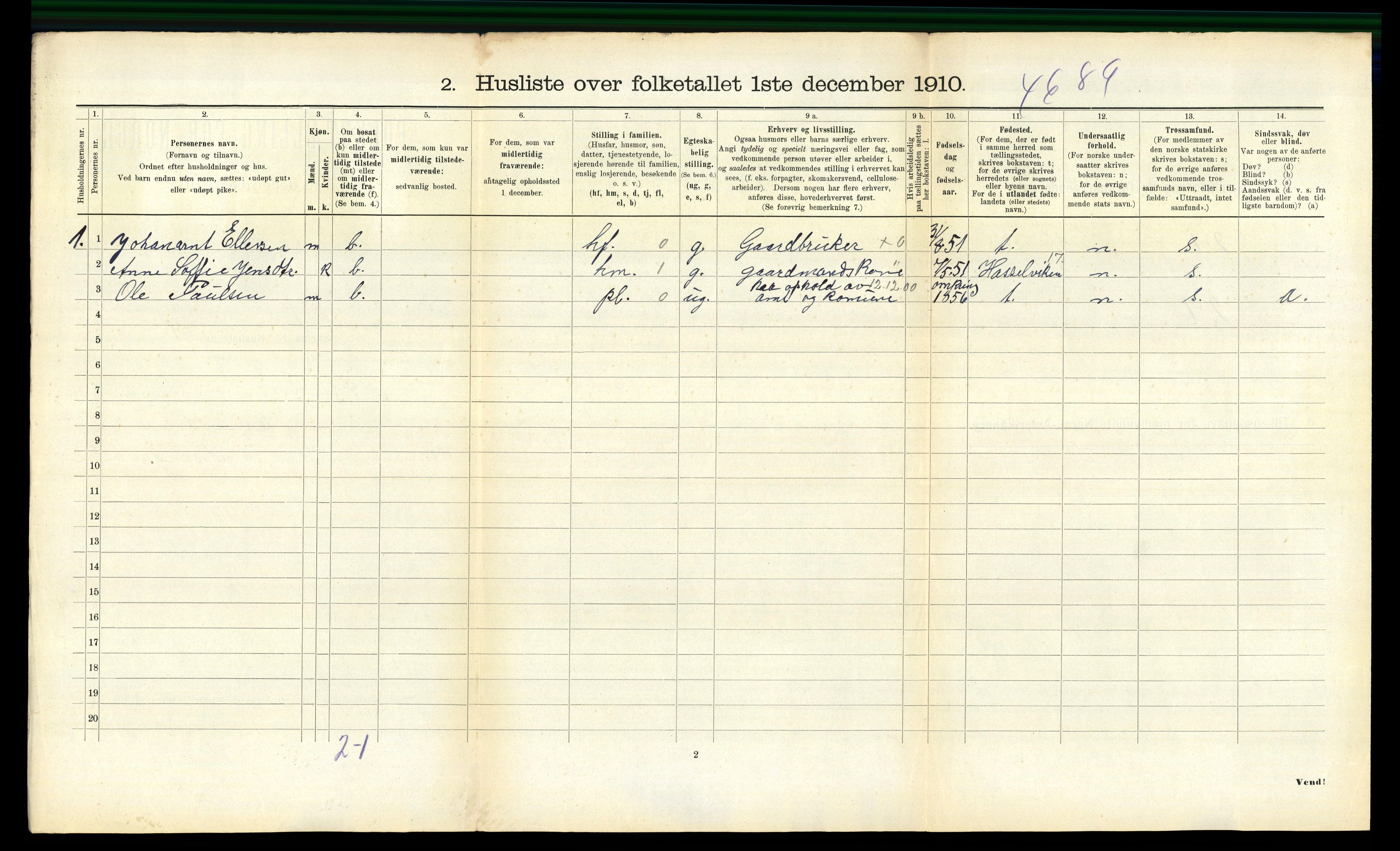 RA, 1910 census for Stadsbygd, 1910, p. 110