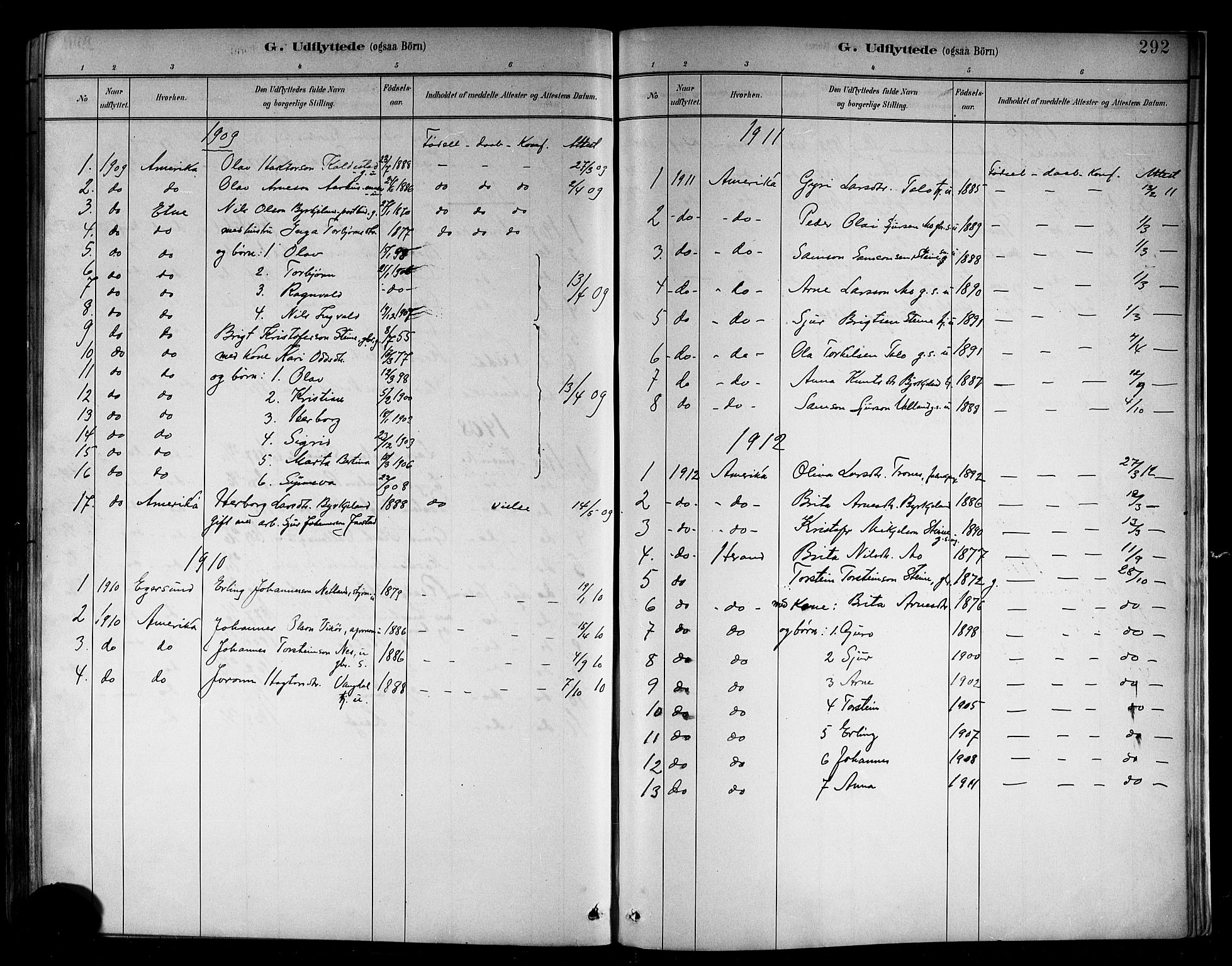Kvam sokneprestembete, AV/SAB-A-76201/H/Hab: Parish register (copy) no. B 3, 1884-1916, p. 292