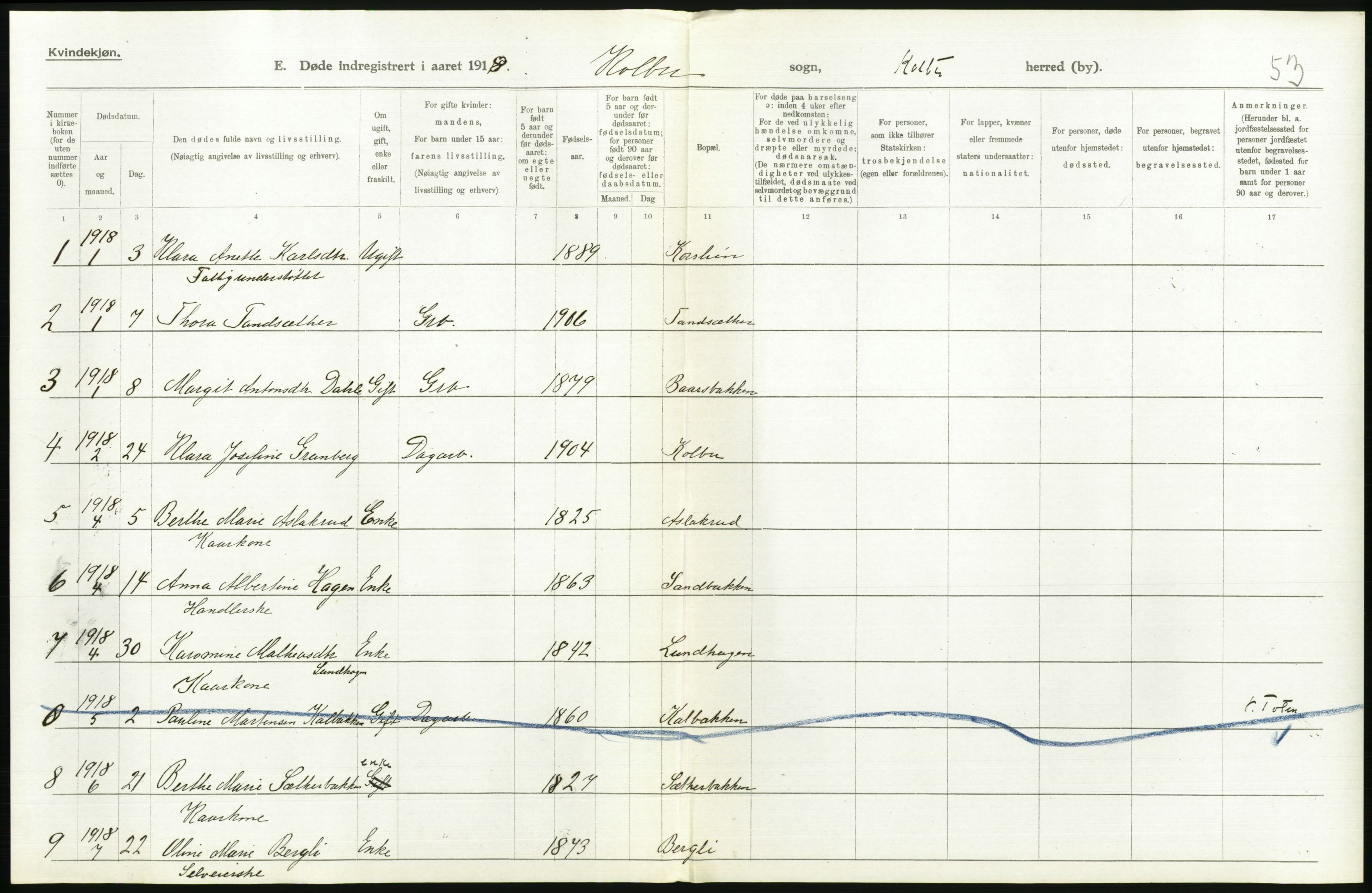 Statistisk sentralbyrå, Sosiodemografiske emner, Befolkning, AV/RA-S-2228/D/Df/Dfb/Dfbh/L0017: Oppland fylke: Døde. Bygder og byer., 1918, p. 226