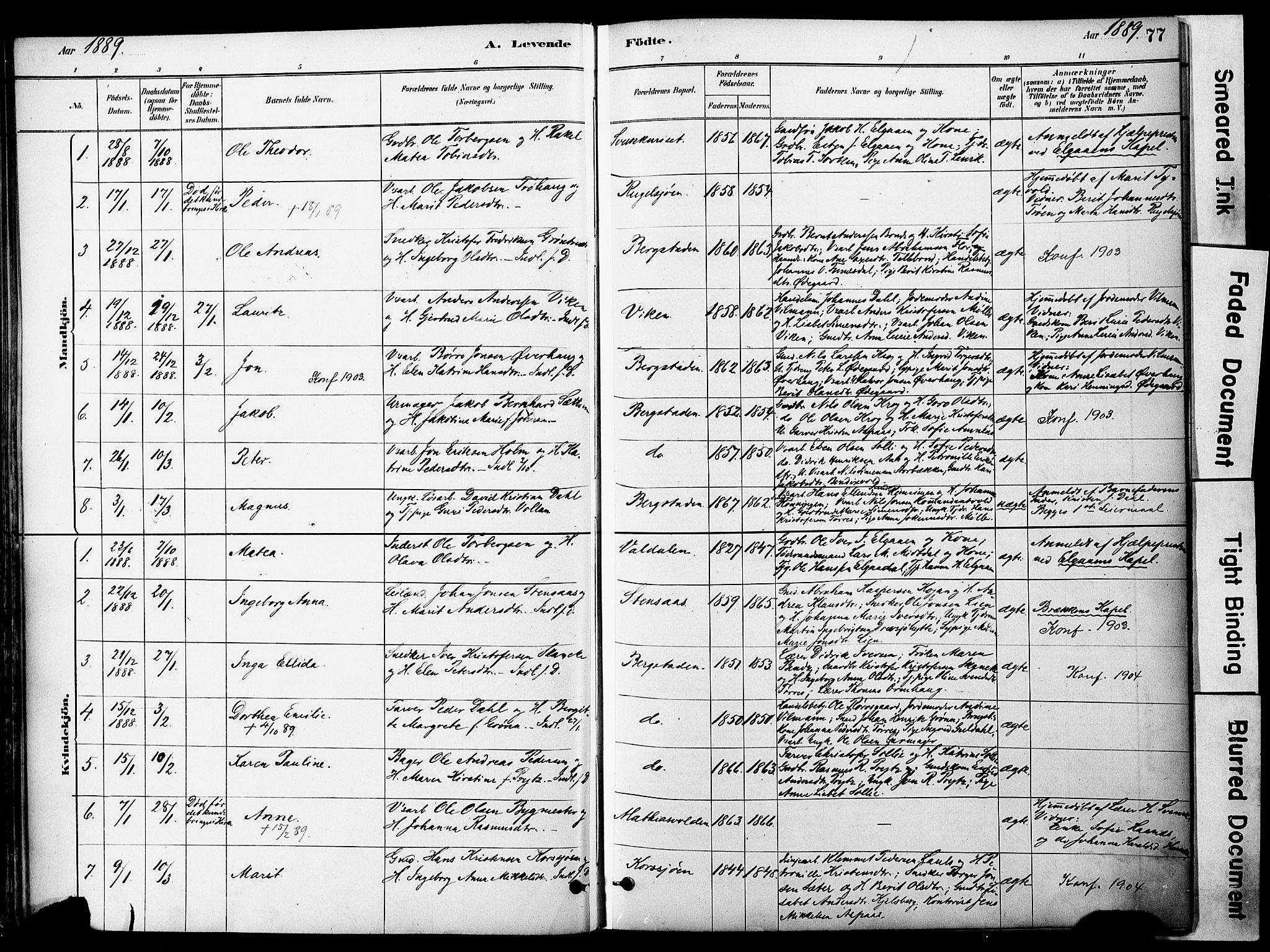 Ministerialprotokoller, klokkerbøker og fødselsregistre - Sør-Trøndelag, SAT/A-1456/681/L0933: Parish register (official) no. 681A11, 1879-1890, p. 77