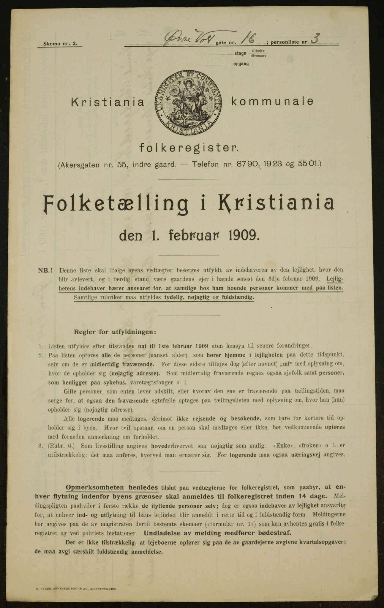 OBA, Municipal Census 1909 for Kristiania, 1909, p. 118228