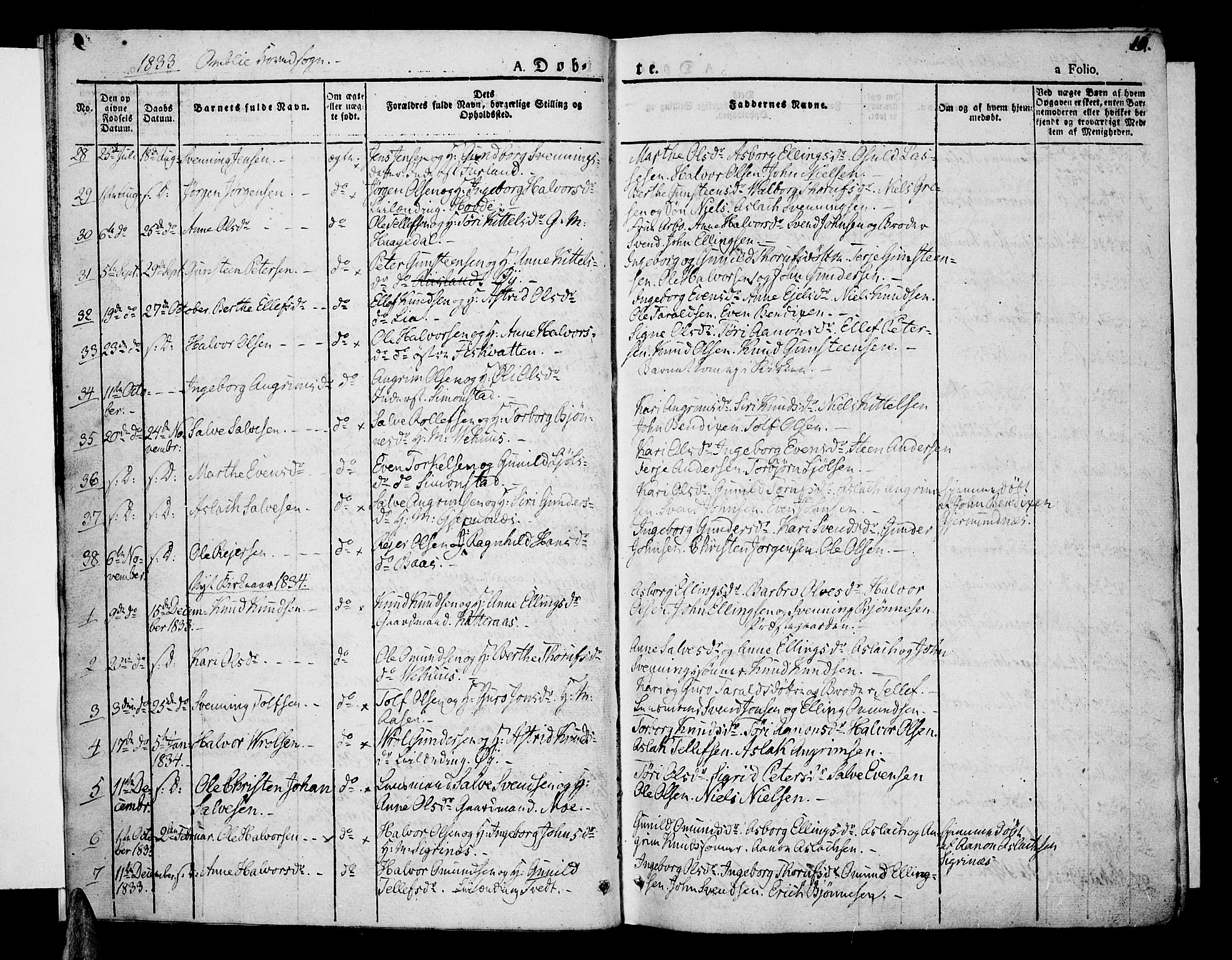 Åmli sokneprestkontor, AV/SAK-1111-0050/F/Fa/Fac/L0007: Parish register (official) no. A 7 /1, 1829-1851, p. 10