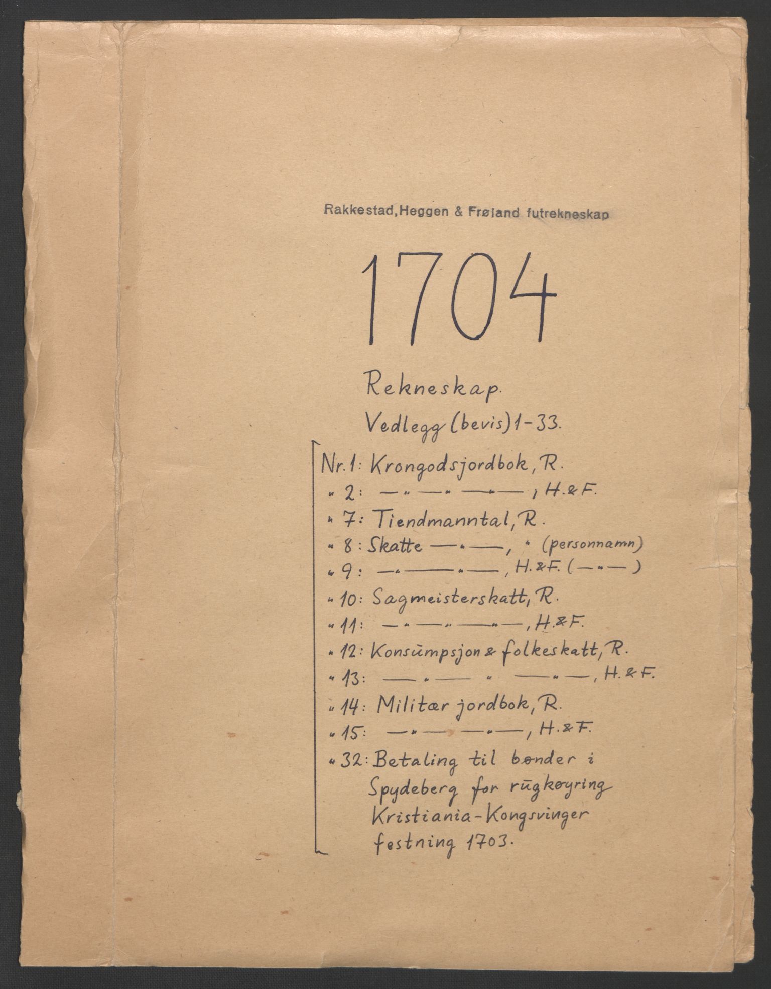 Rentekammeret inntil 1814, Reviderte regnskaper, Fogderegnskap, RA/EA-4092/R07/L0296: Fogderegnskap Rakkestad, Heggen og Frøland, 1704, p. 2