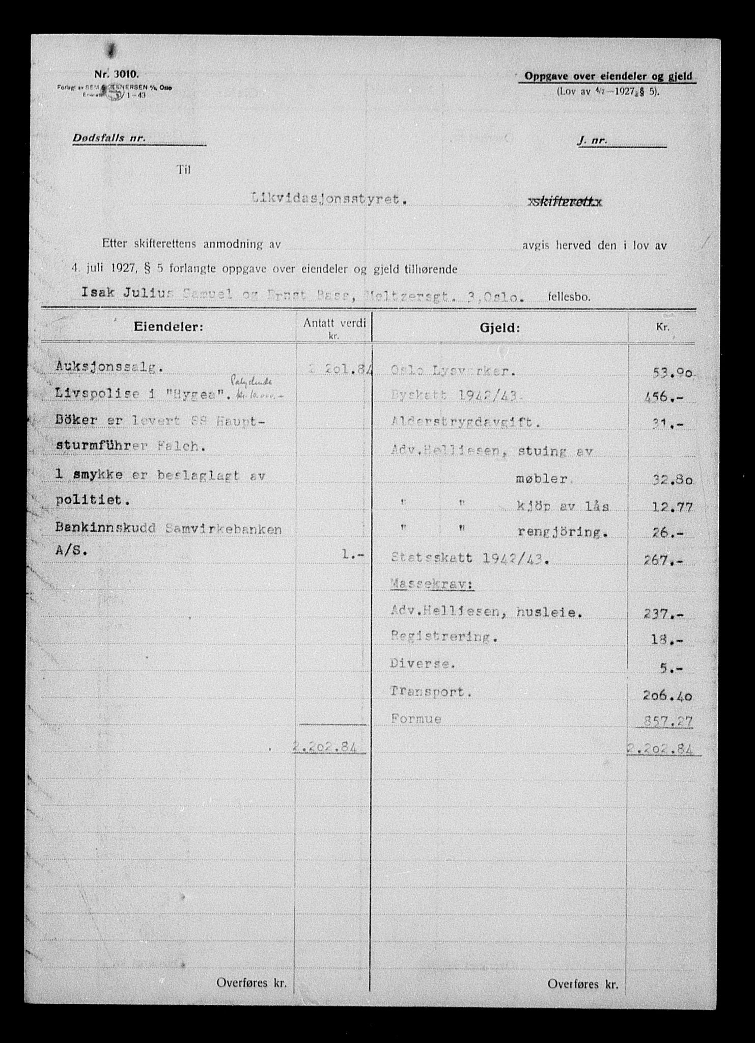 Justisdepartementet, Tilbakeføringskontoret for inndratte formuer, AV/RA-S-1564/H/Hc/Hcc/L0976: --, 1945-1947, p. 761