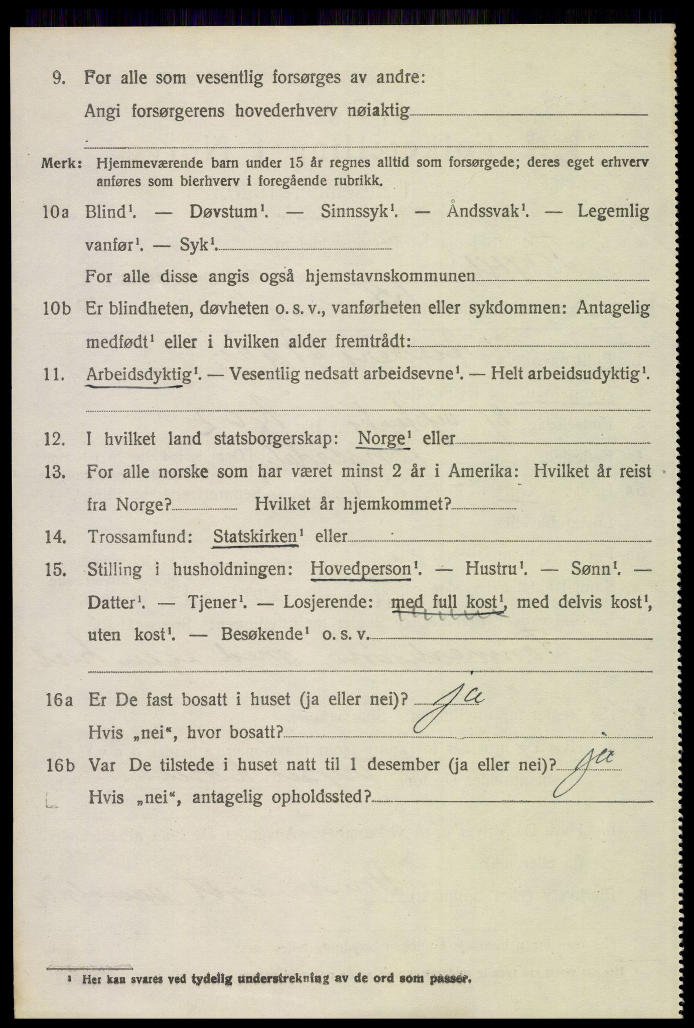 SAH, 1920 census for Trysil, 1920, p. 5216