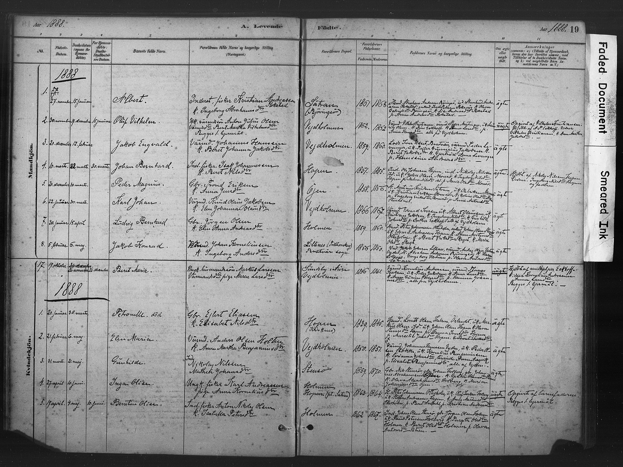 Ministerialprotokoller, klokkerbøker og fødselsregistre - Møre og Romsdal, AV/SAT-A-1454/583/L0954: Parish register (official) no. 583A01, 1880-1906, p. 19