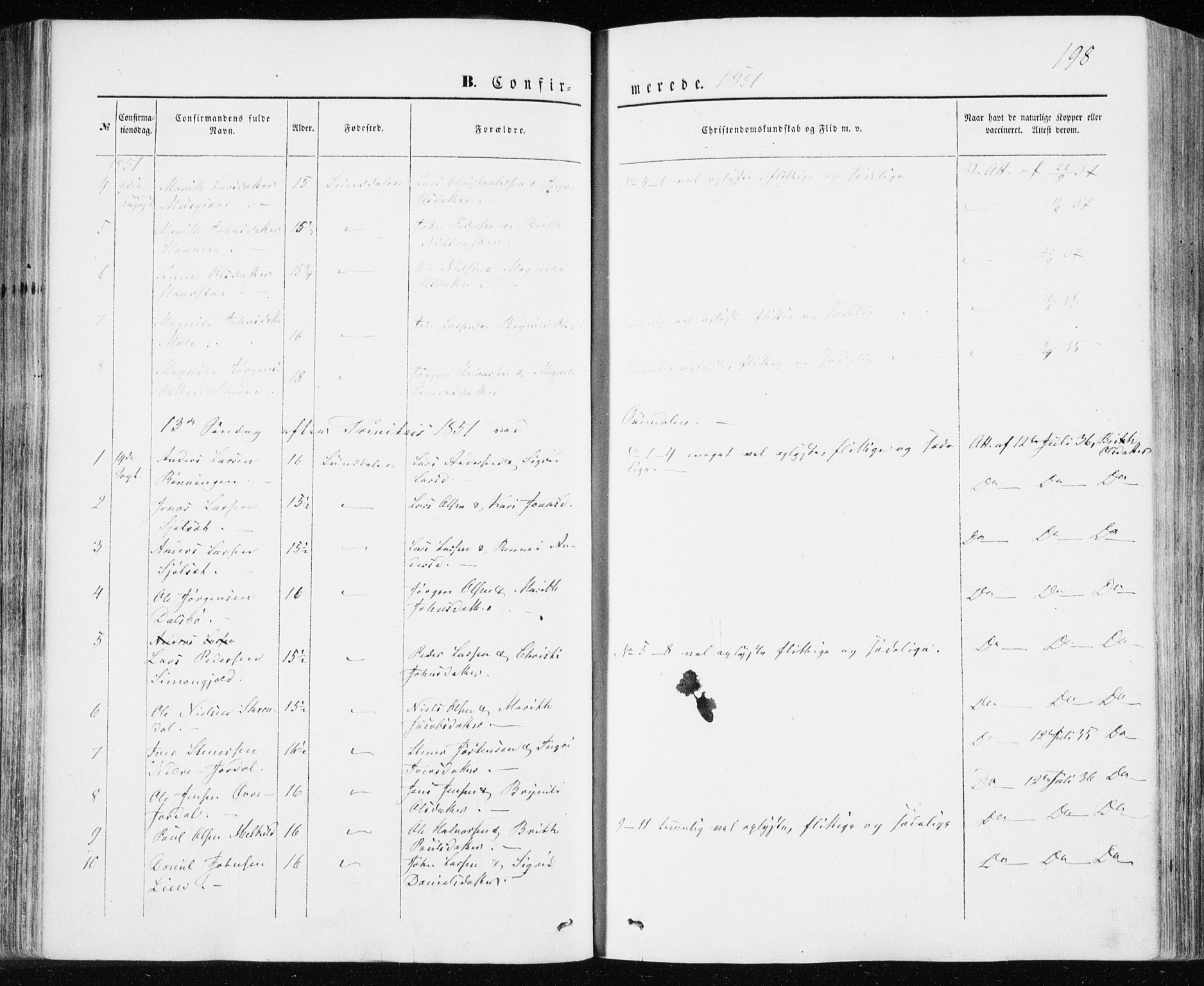 Ministerialprotokoller, klokkerbøker og fødselsregistre - Møre og Romsdal, SAT/A-1454/590/L1013: Parish register (official) no. 590A05, 1847-1877, p. 198