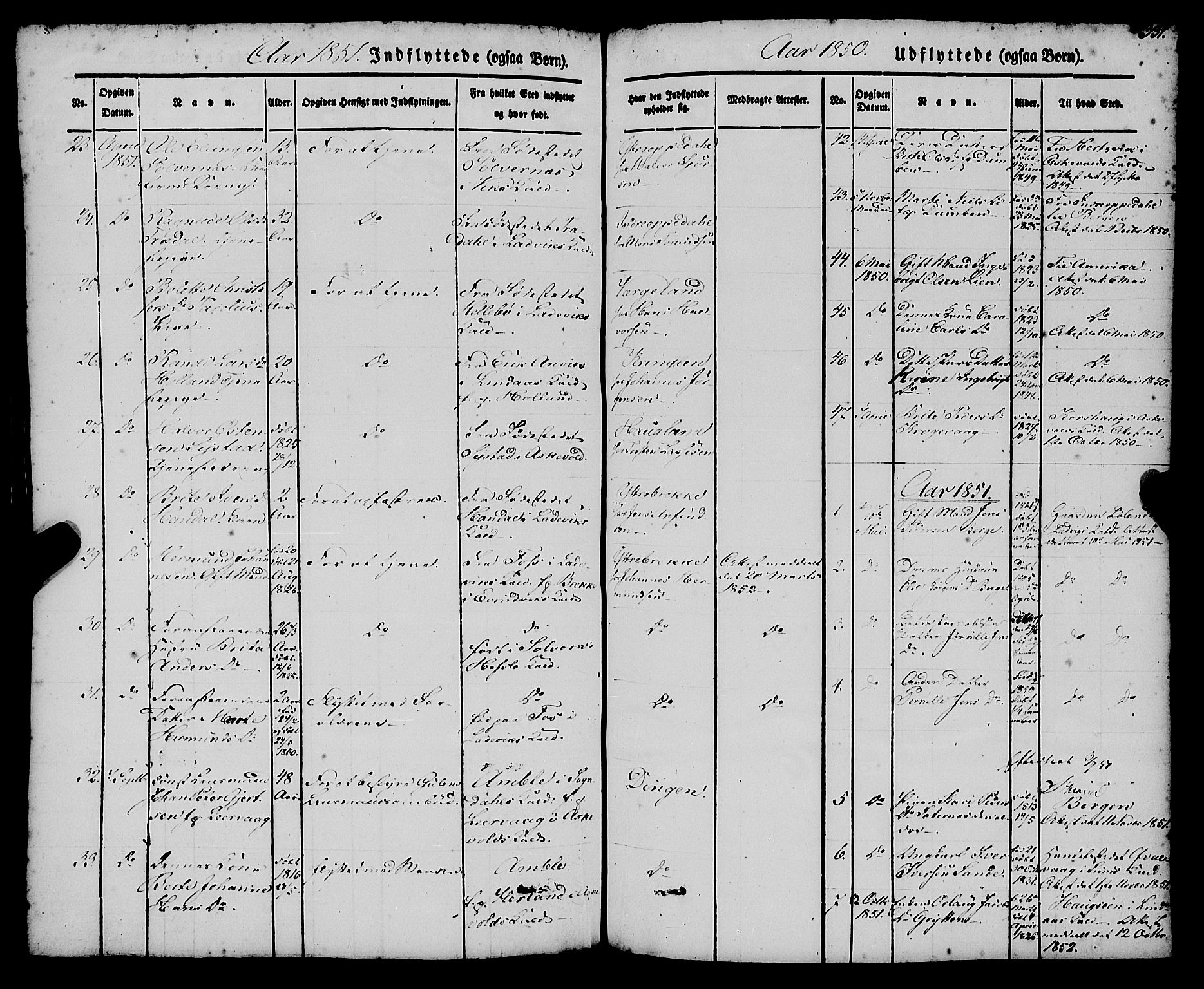 Gulen sokneprestembete, AV/SAB-A-80201/H/Haa/Haaa/L0021: Parish register (official) no. A 21, 1848-1858, p. 331