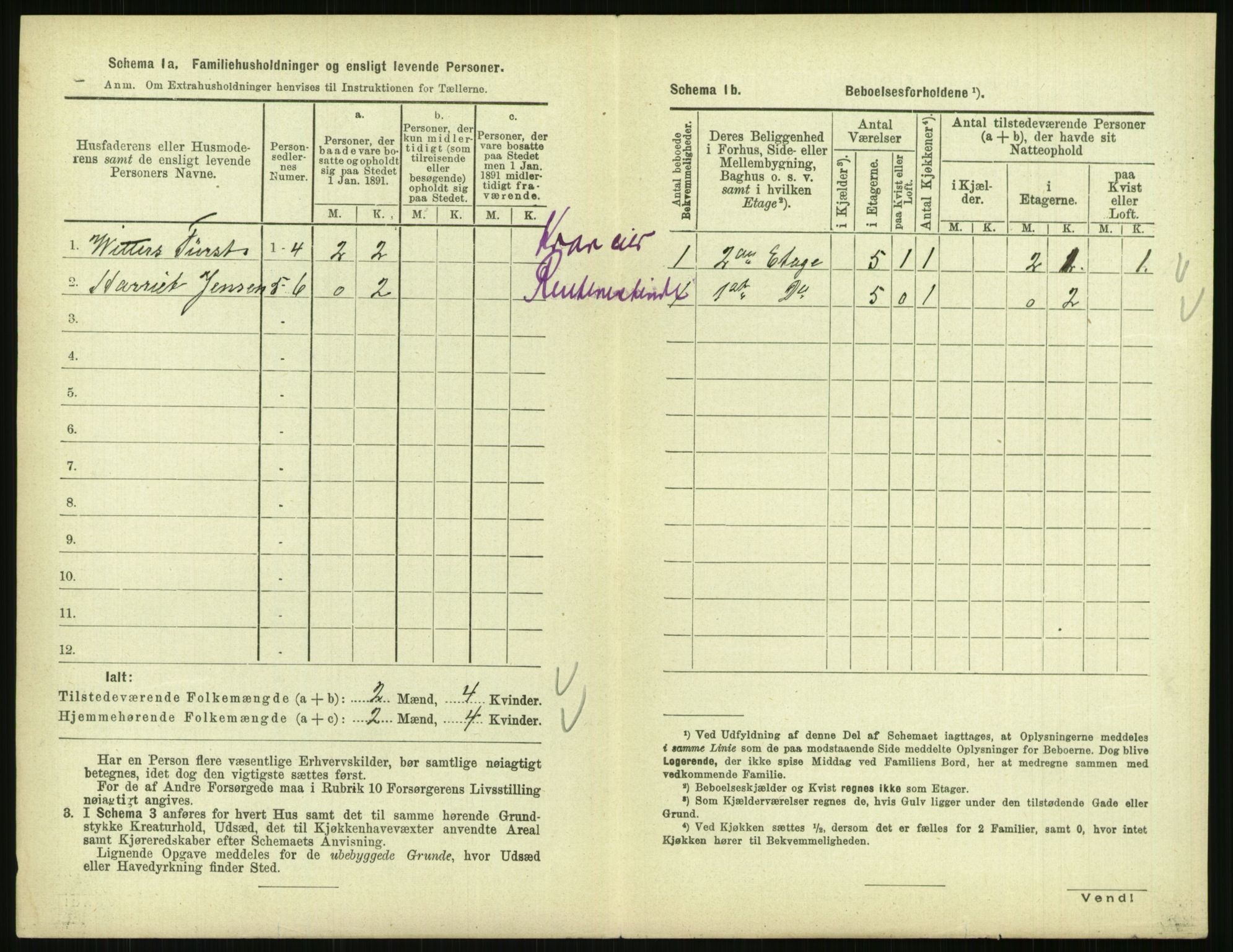 RA, 1891 census for 0903 Arendal, 1891, p. 733