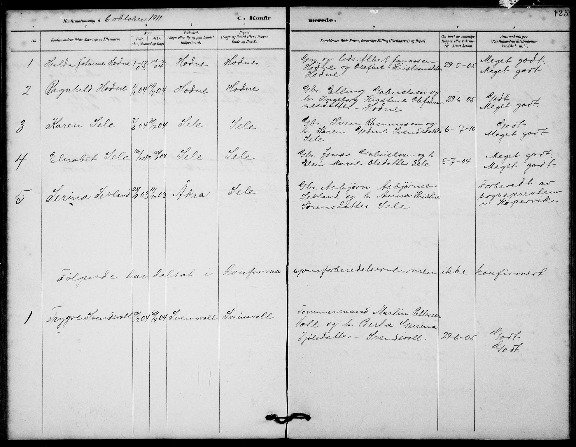 Klepp sokneprestkontor, AV/SAST-A-101803/001/3/30BB/L0006: Parish register (copy) no. B 6, 1889-1936, p. 125