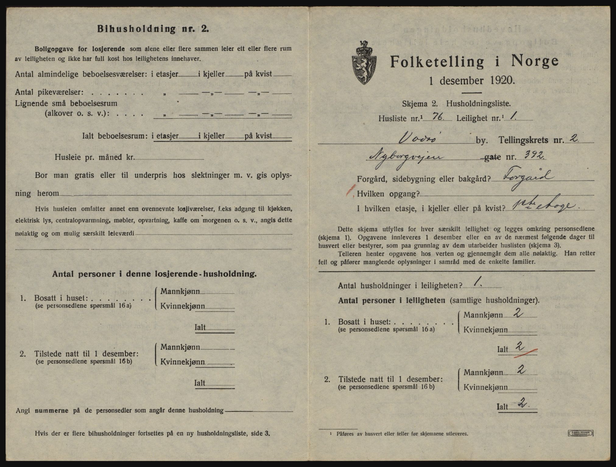 SATØ, 1920 census for Vadsø, 1920, p. 1184