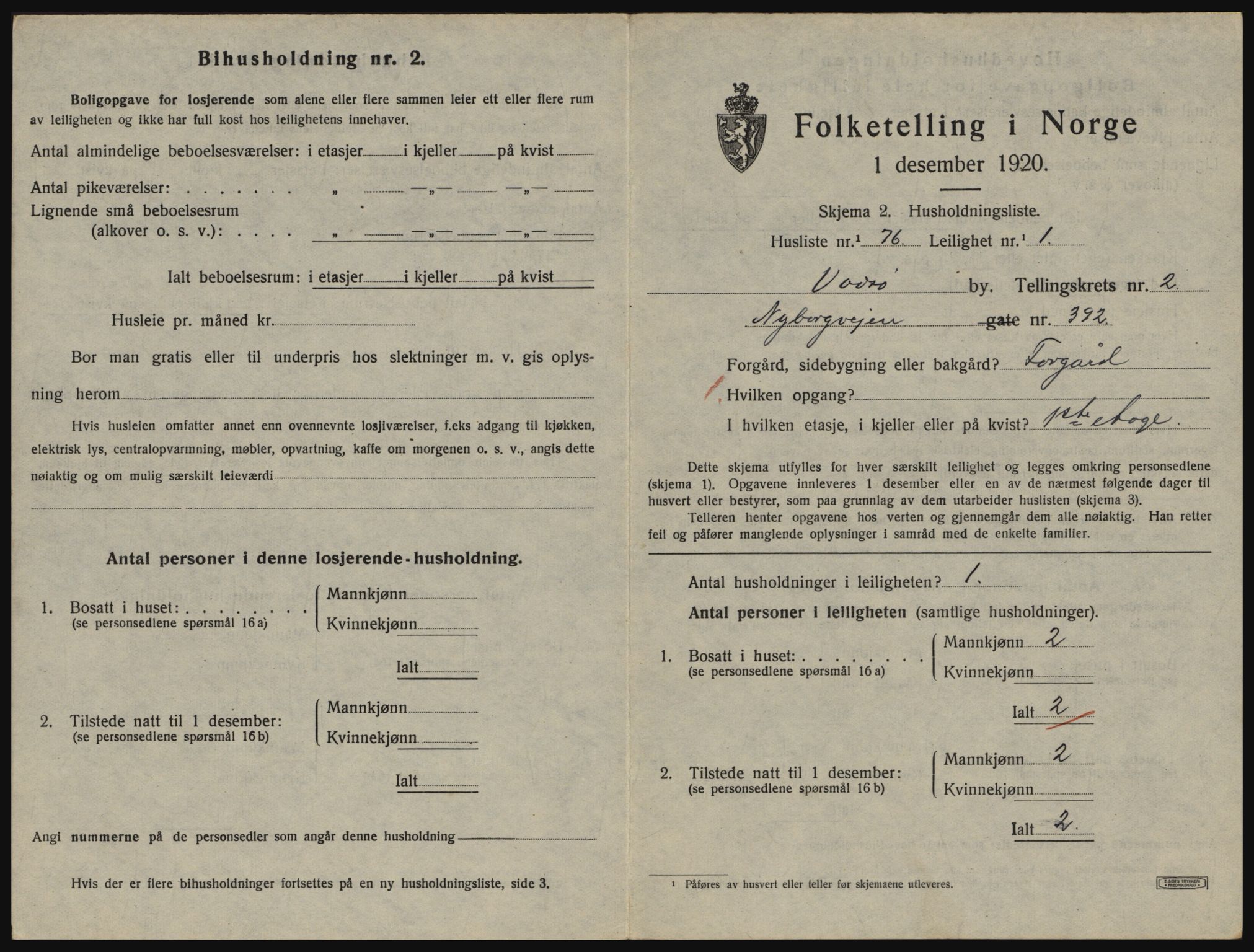 SATØ, 1920 census for Vadsø, 1920, p. 1184