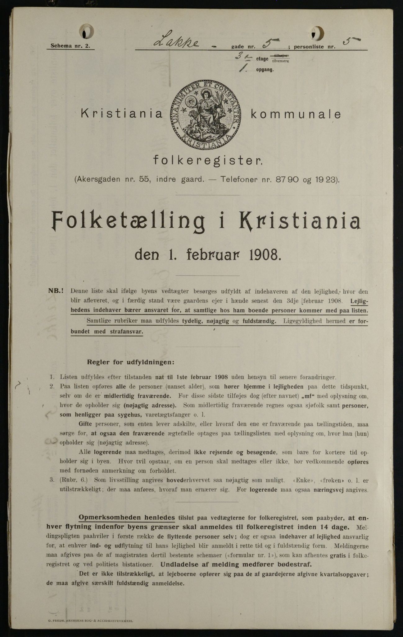OBA, Municipal Census 1908 for Kristiania, 1908, p. 49593