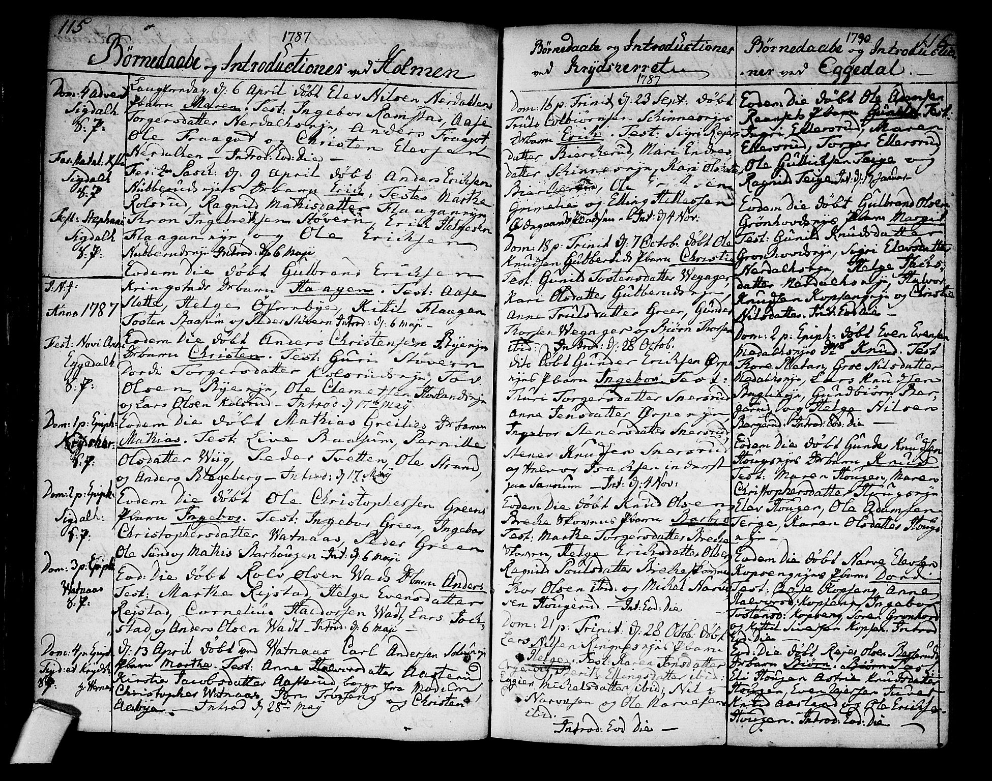 Sigdal kirkebøker, AV/SAKO-A-245/F/Fa/L0002: Parish register (official) no. I 2, 1778-1792, p. 115-116