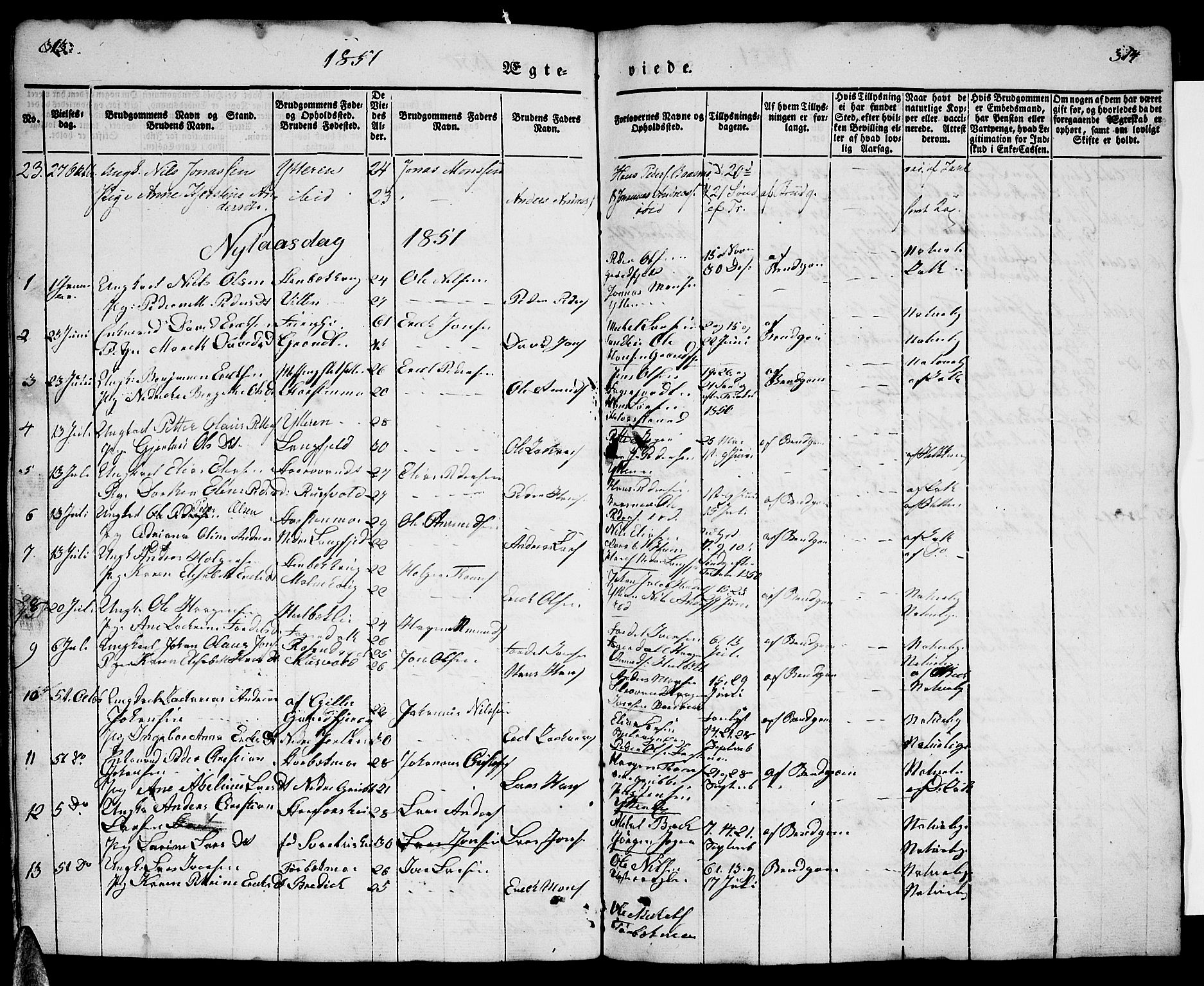 Ministerialprotokoller, klokkerbøker og fødselsregistre - Nordland, AV/SAT-A-1459/827/L0413: Parish register (copy) no. 827C02, 1842-1852, p. 313-314