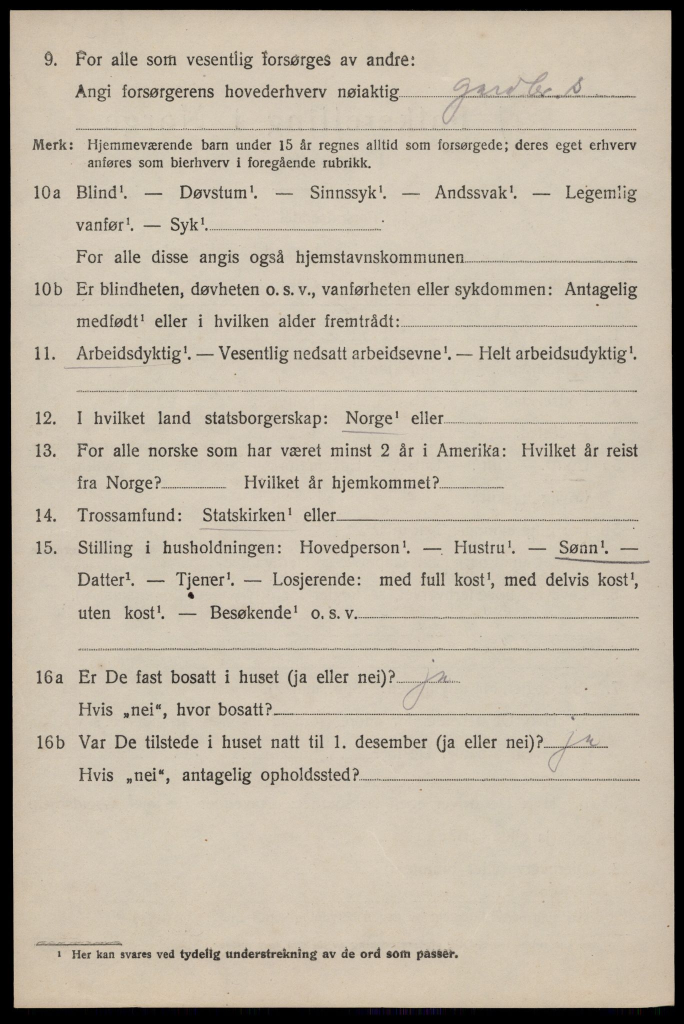 SAKO, 1920 census for Tinn, 1920, p. 3069