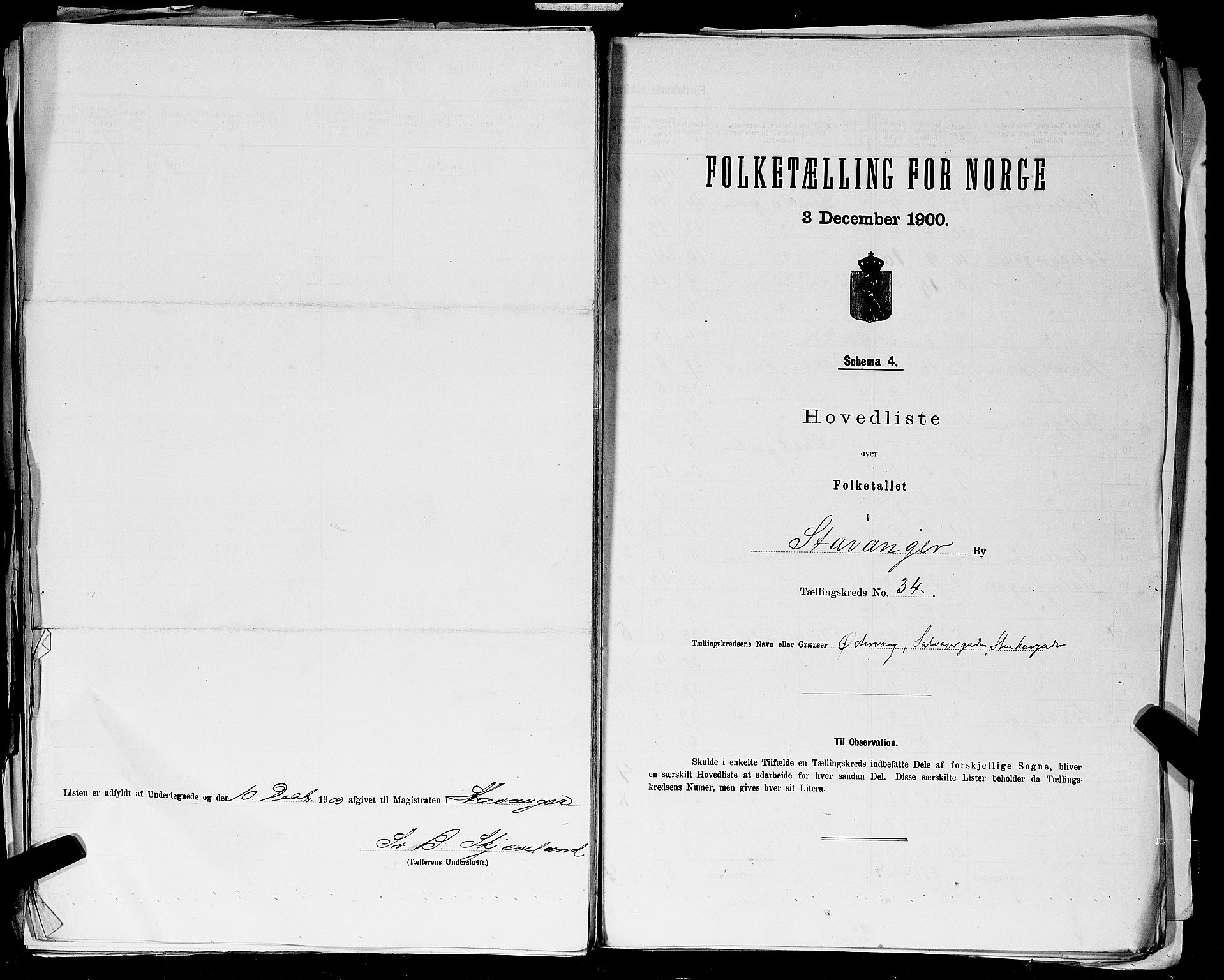 SAST, 1900 census for Stavanger, 1900, p. 194