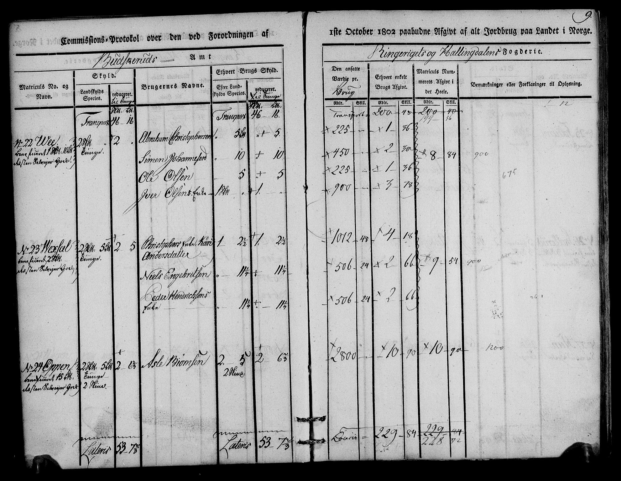 Rentekammeret inntil 1814, Realistisk ordnet avdeling, AV/RA-EA-4070/N/Ne/Nea/L0045: Ringerike og Hallingdal fogderi. Kommisjonsprotokoll for Norderhov prestegjeld, 1803, p. 10