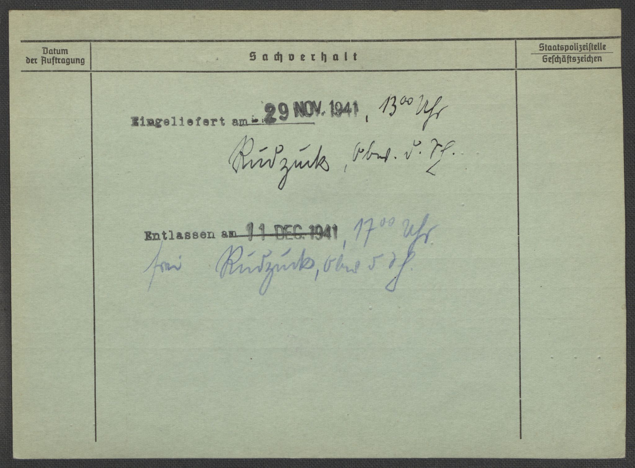 Befehlshaber der Sicherheitspolizei und des SD, AV/RA-RAFA-5969/E/Ea/Eaa/L0010: Register over norske fanger i Møllergata 19: Sø-Å, 1940-1945, p. 1409