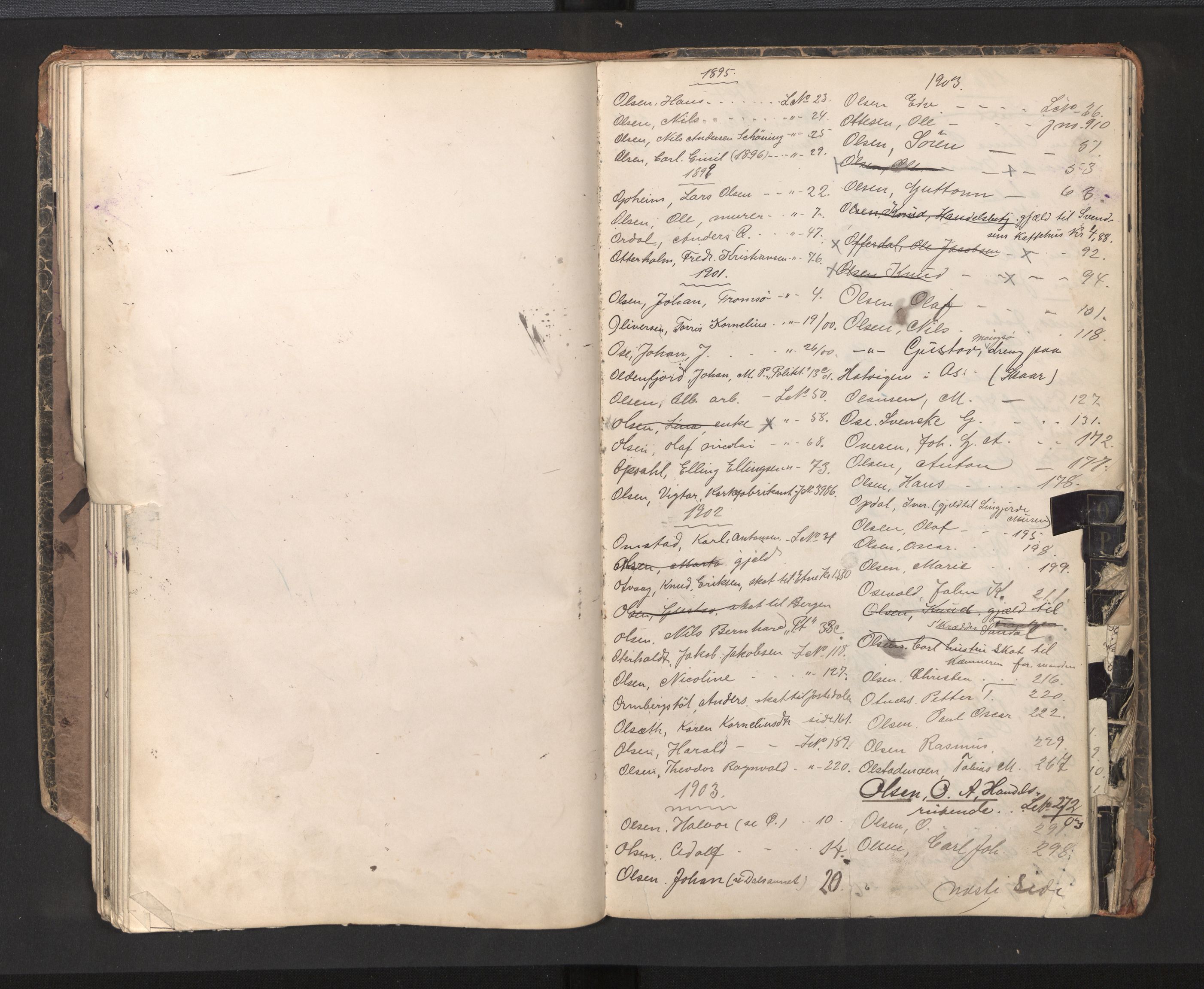 Bergen politikammer / politidistrikt, AV/SAB-A-60401/J.a/J.ac/L0001: Emigrantforbudsregister, 1894-1904