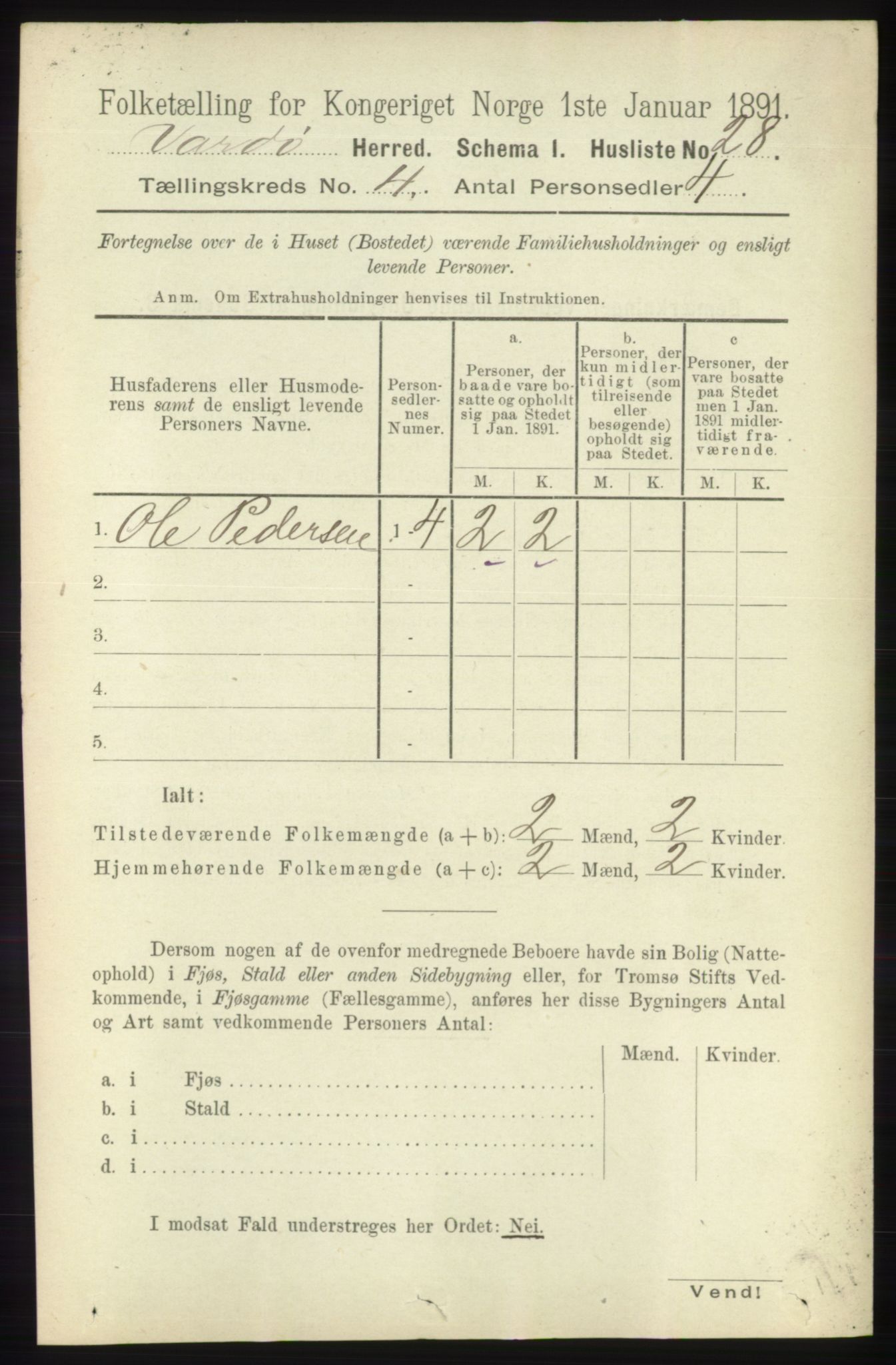RA, 1891 census for 2028 Vardø, 1891, p. 1082