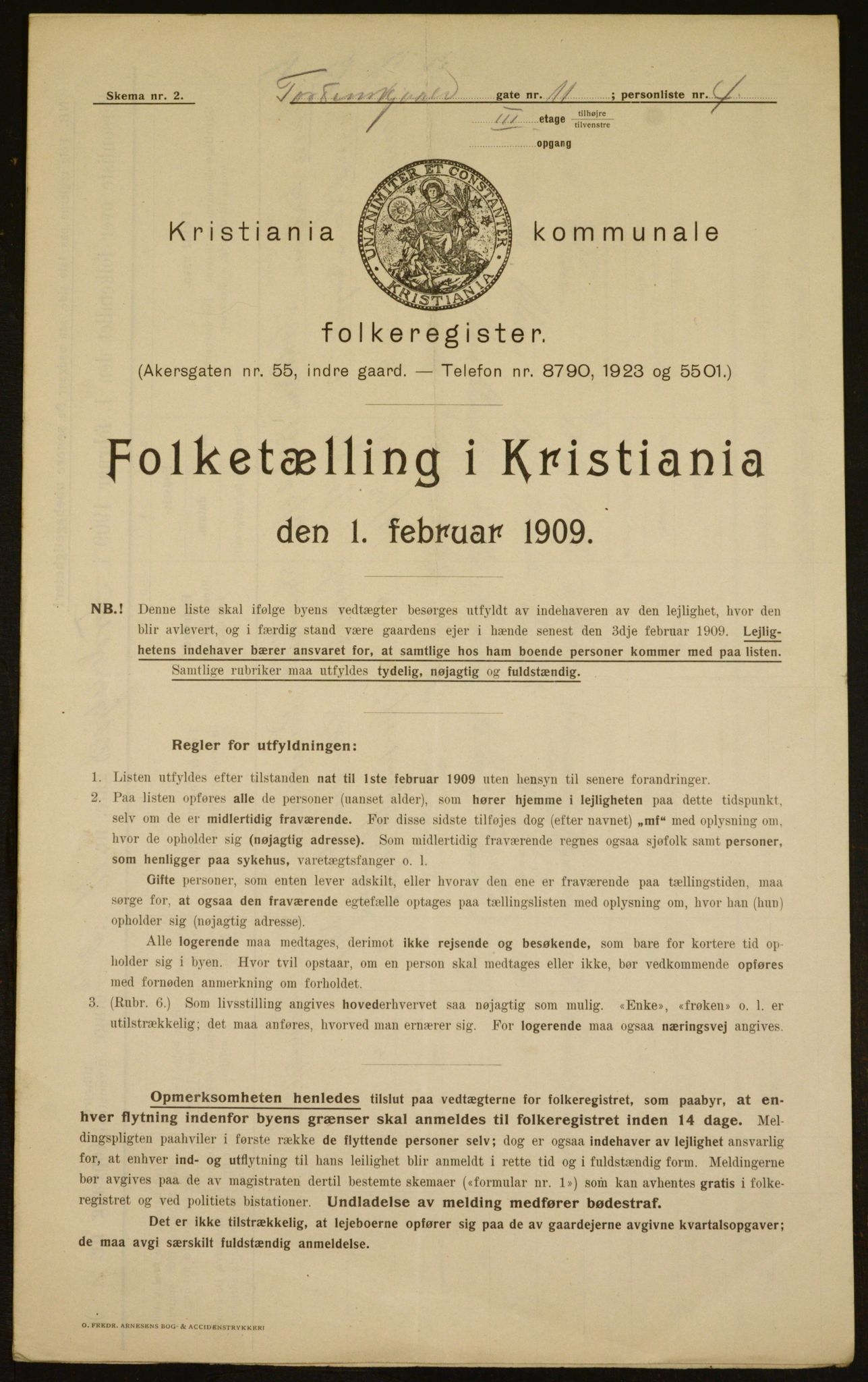 OBA, Municipal Census 1909 for Kristiania, 1909, p. 103206