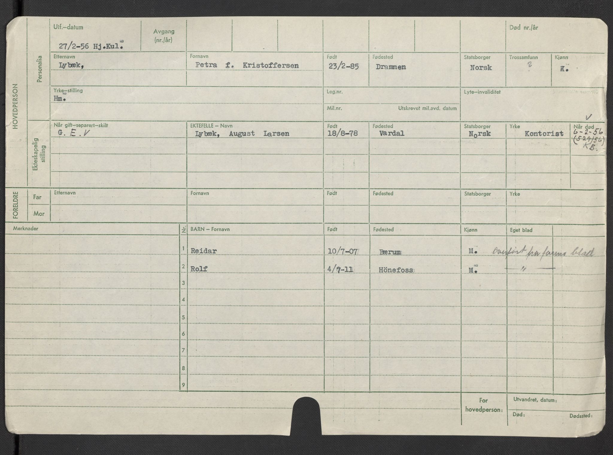 Oslo folkeregister, Registerkort, AV/SAO-A-11715/F/Fa/Fac/L0020: Kvinner, 1906-1914, p. 353b