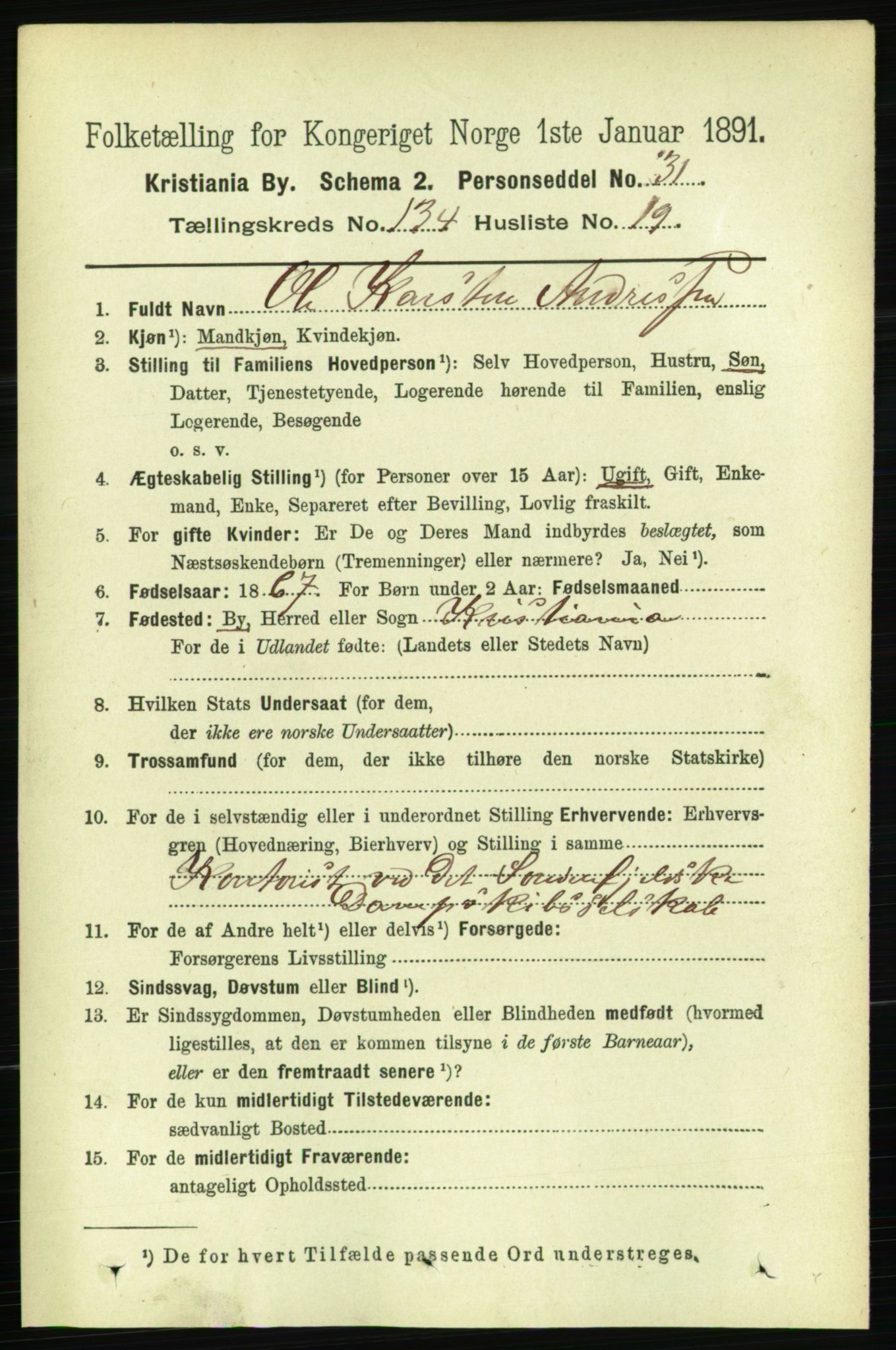 RA, 1891 census for 0301 Kristiania, 1891, p. 73936