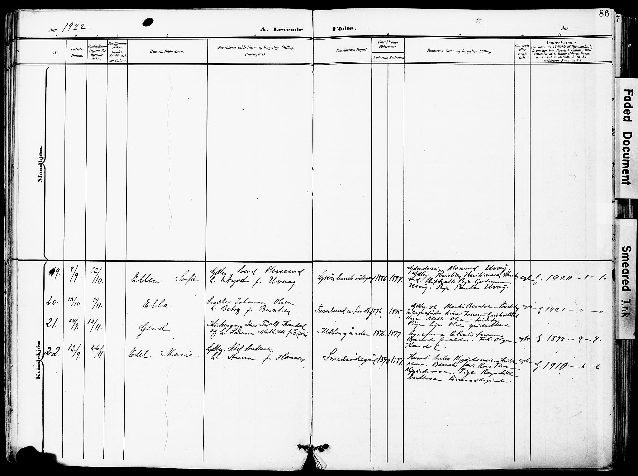 Vestby prestekontor Kirkebøker, AV/SAO-A-10893/F/Fa/L0010: Parish register (official) no. I 10, 1900-1926, p. 86