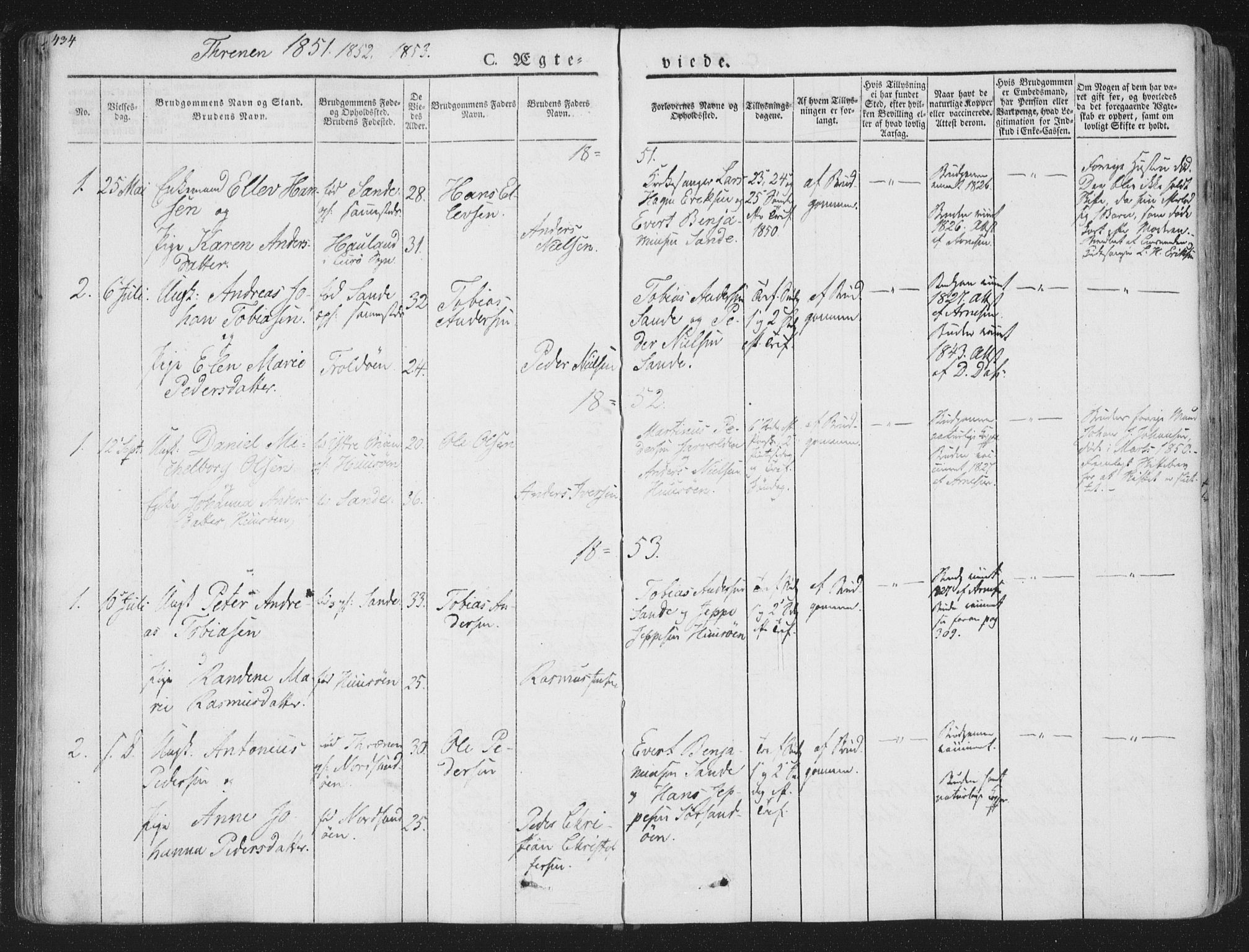 Ministerialprotokoller, klokkerbøker og fødselsregistre - Nordland, SAT/A-1459/839/L0566: Parish register (official) no. 839A03, 1825-1862, p. 434