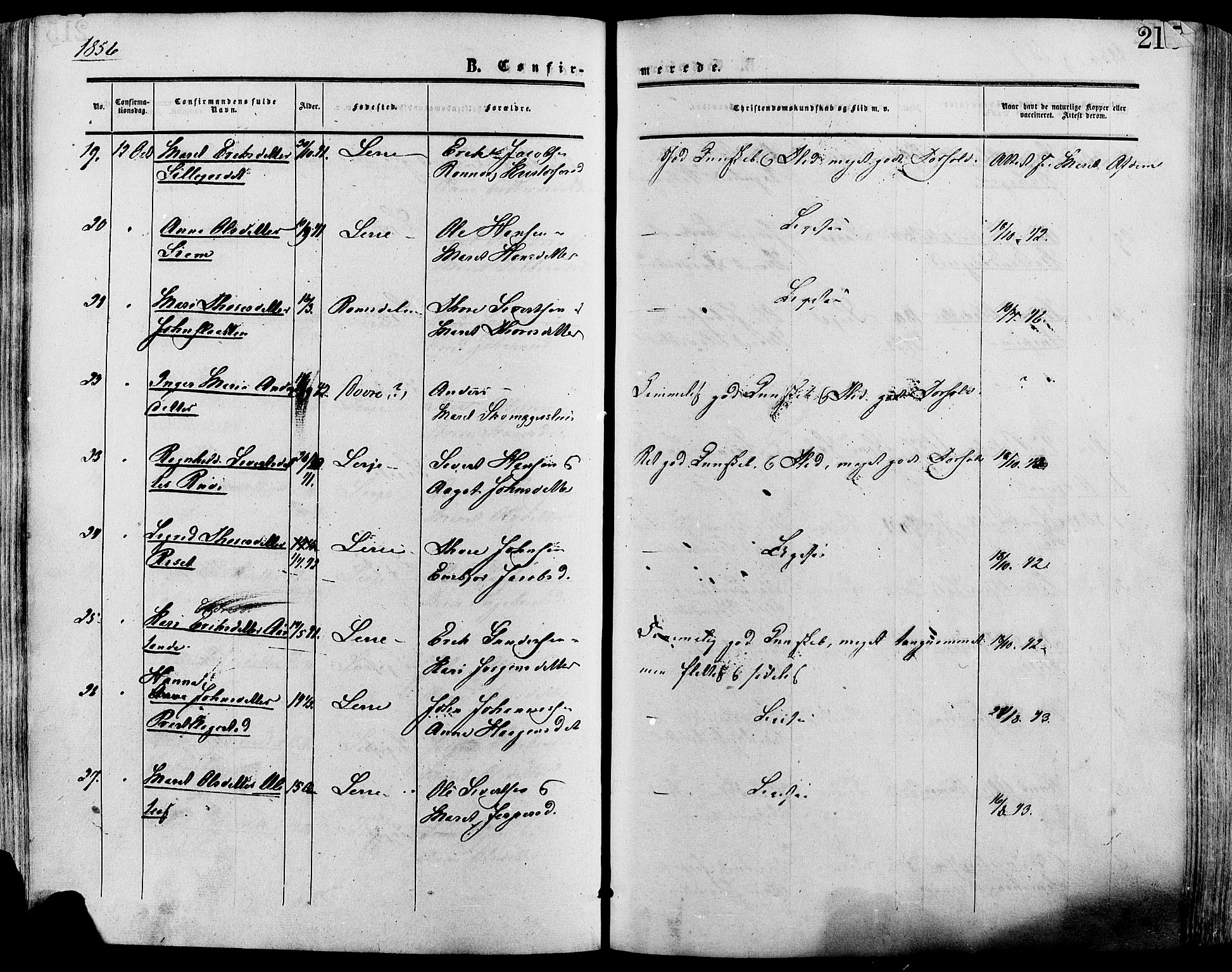 Lesja prestekontor, AV/SAH-PREST-068/H/Ha/Haa/L0008: Parish register (official) no. 8, 1854-1880, p. 216