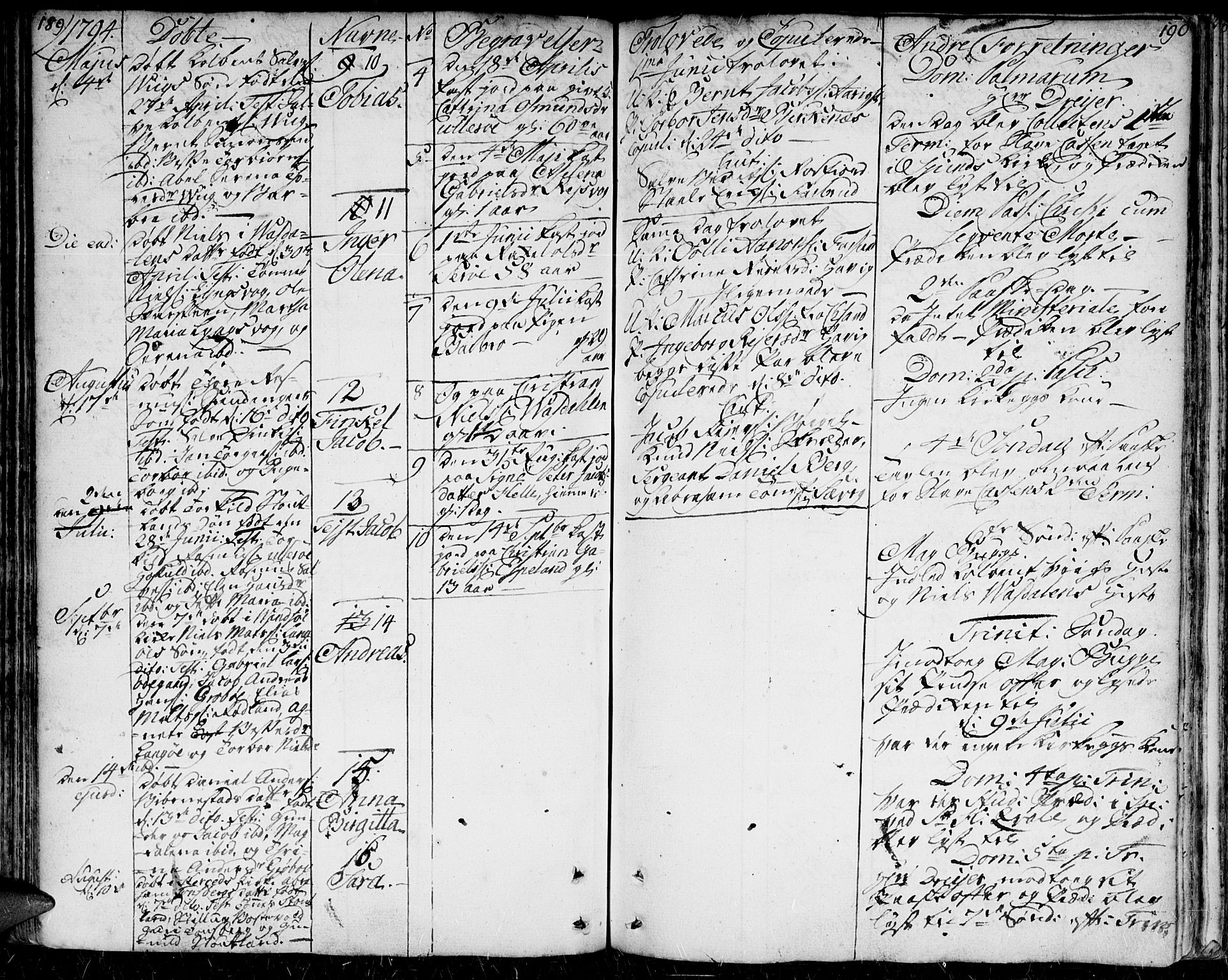 Herad sokneprestkontor, AV/SAK-1111-0018/F/Fa/Faa/L0001: Parish register (official) no. A 1 /2, 1768-1797, p. 189-190