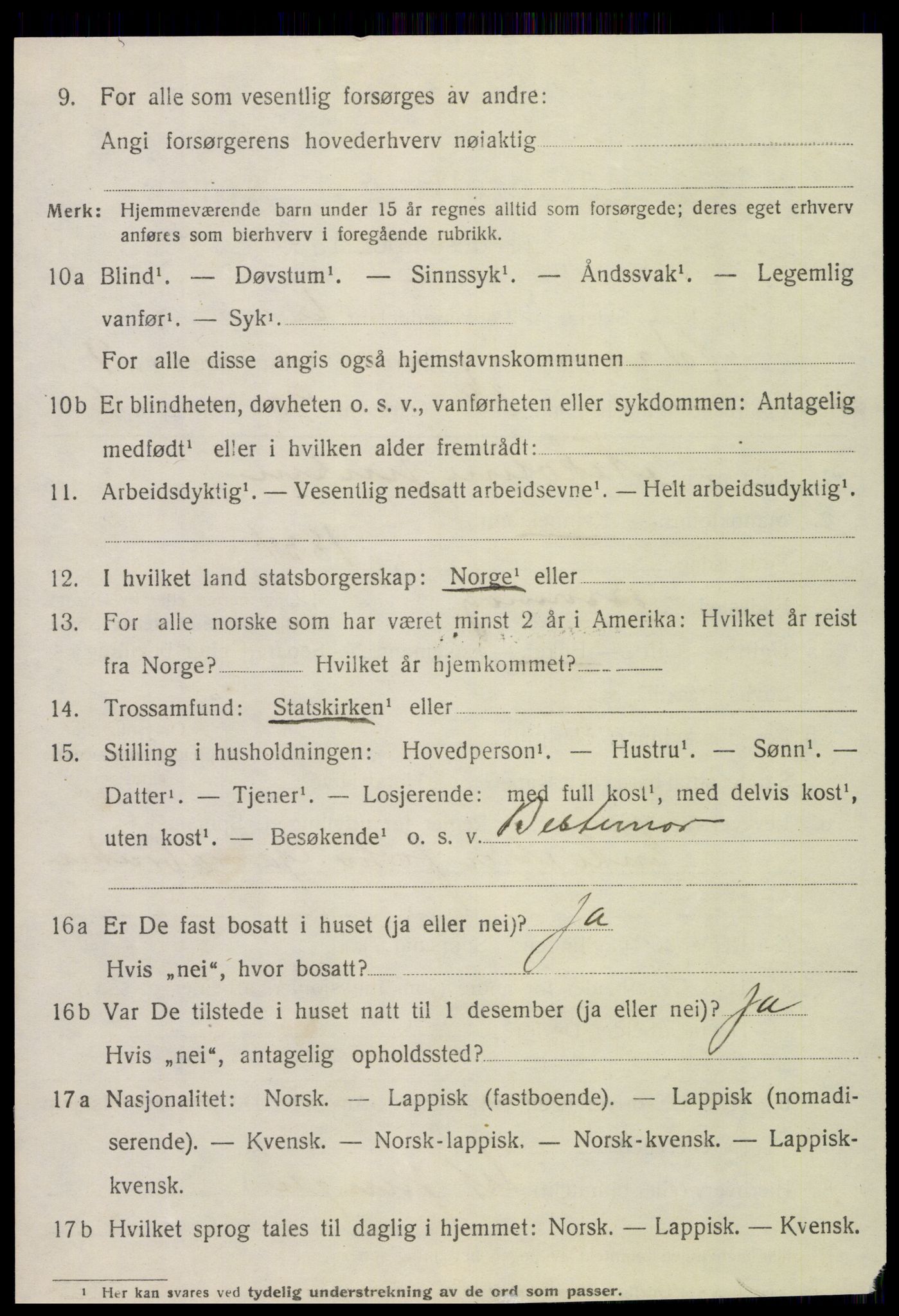 SAT, 1920 census for Brønnøy, 1920, p. 7583