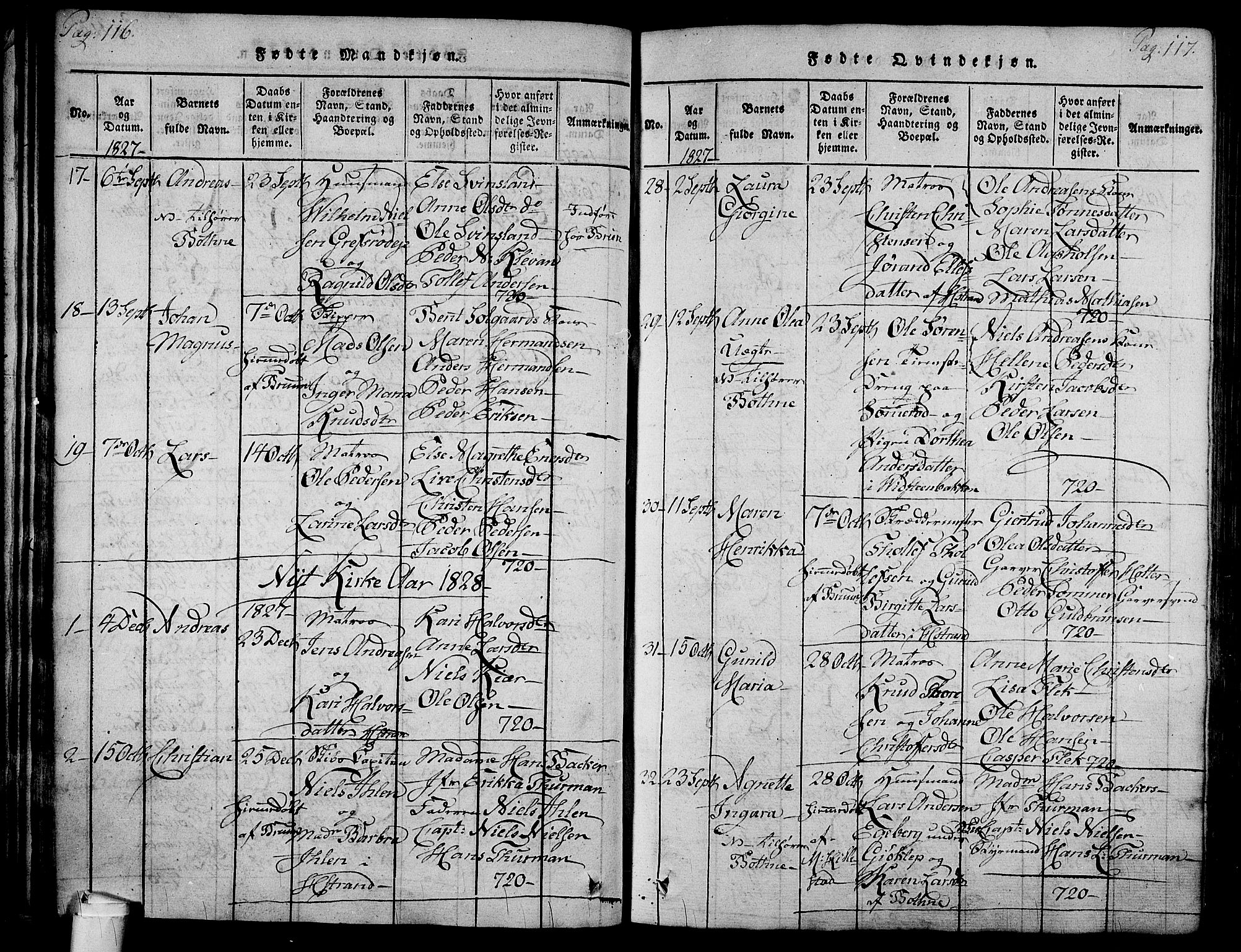 Holmestrand kirkebøker, AV/SAKO-A-346/F/Fa/L0001: Parish register (official) no. 1, 1814-1840, p. 116-117