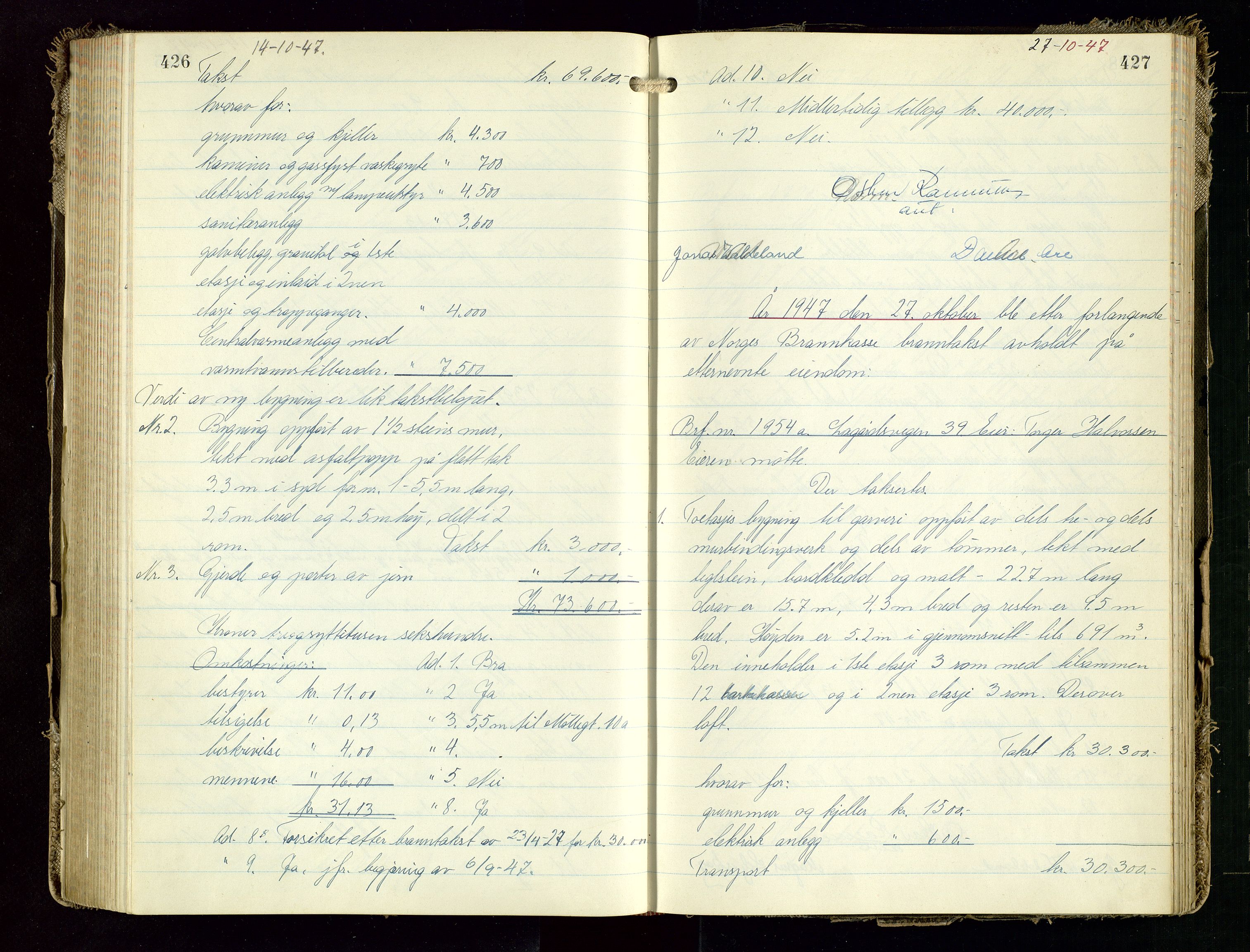 Norges Brannkasse Stavanger, AV/SAST-A-102143/F/Fd/L0033: Branntaksprotokoll nr. 44, 1947-1948, p. 426-427
