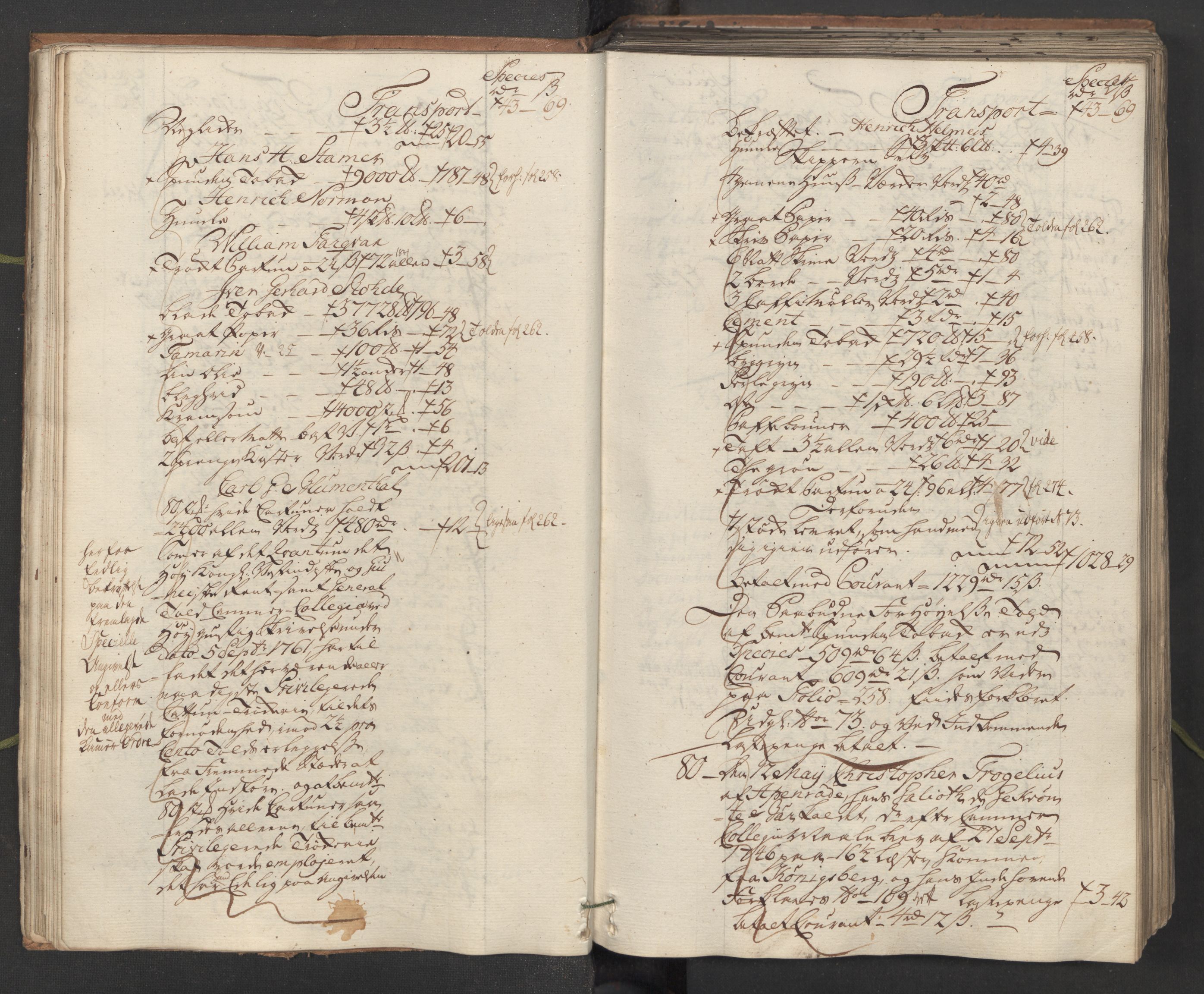 Generaltollkammeret, tollregnskaper, AV/RA-EA-5490/R26/L0101/0001: Tollregnskaper Bergen A / Inngående hovedtollbok, 1762, p. 23b-24a