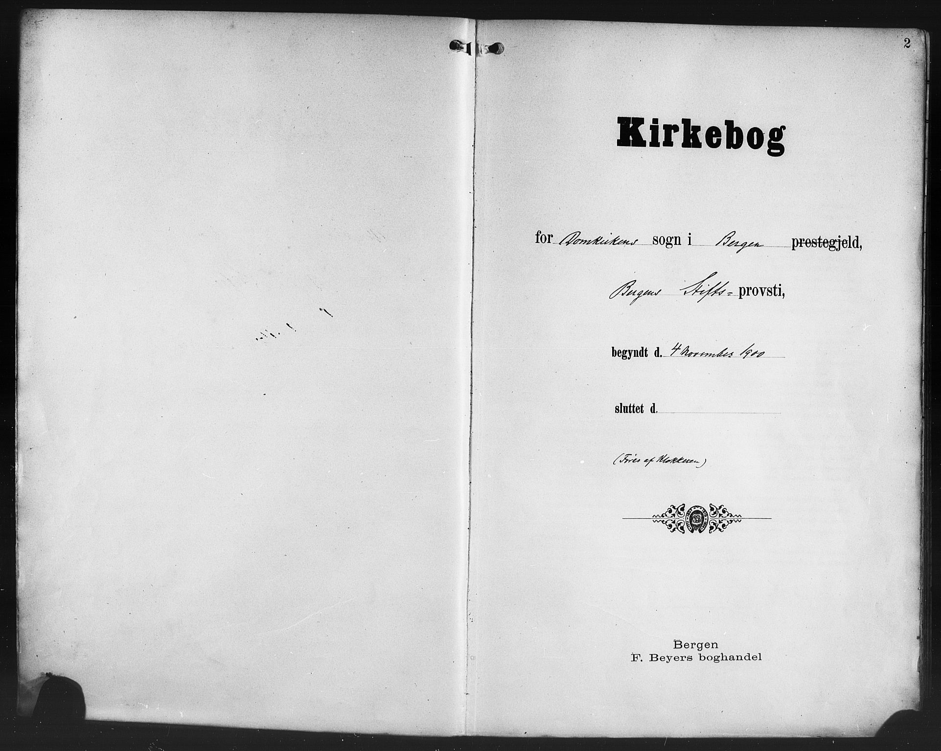 Domkirken sokneprestembete, AV/SAB-A-74801/H/Hab/L0017: Parish register (copy) no. B 10, 1900-1915, p. 2