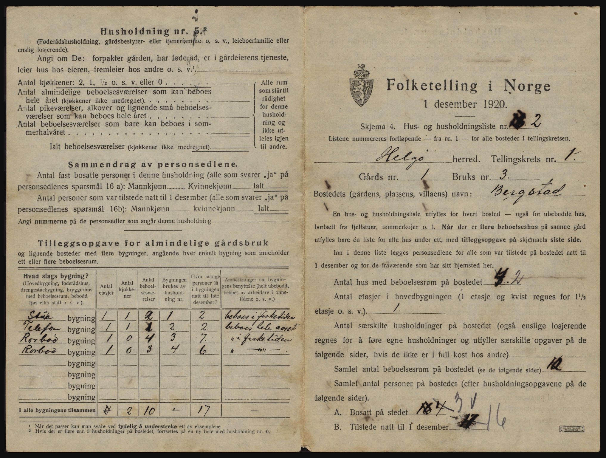 SATØ, 1920 census for Helgøy, 1920, p. 38