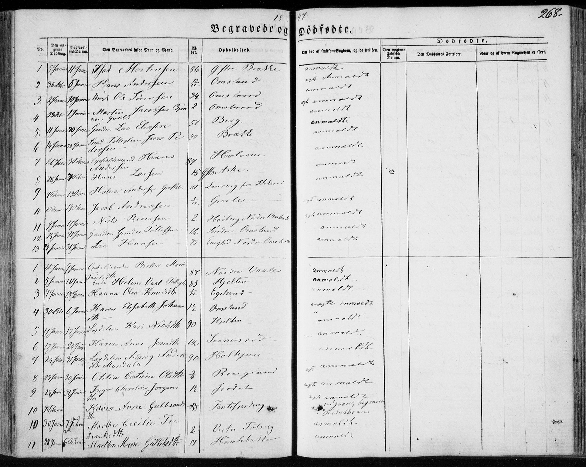 Brunlanes kirkebøker, AV/SAKO-A-342/F/Fa/L0004: Parish register (official) no. I 4, 1846-1862, p. 268