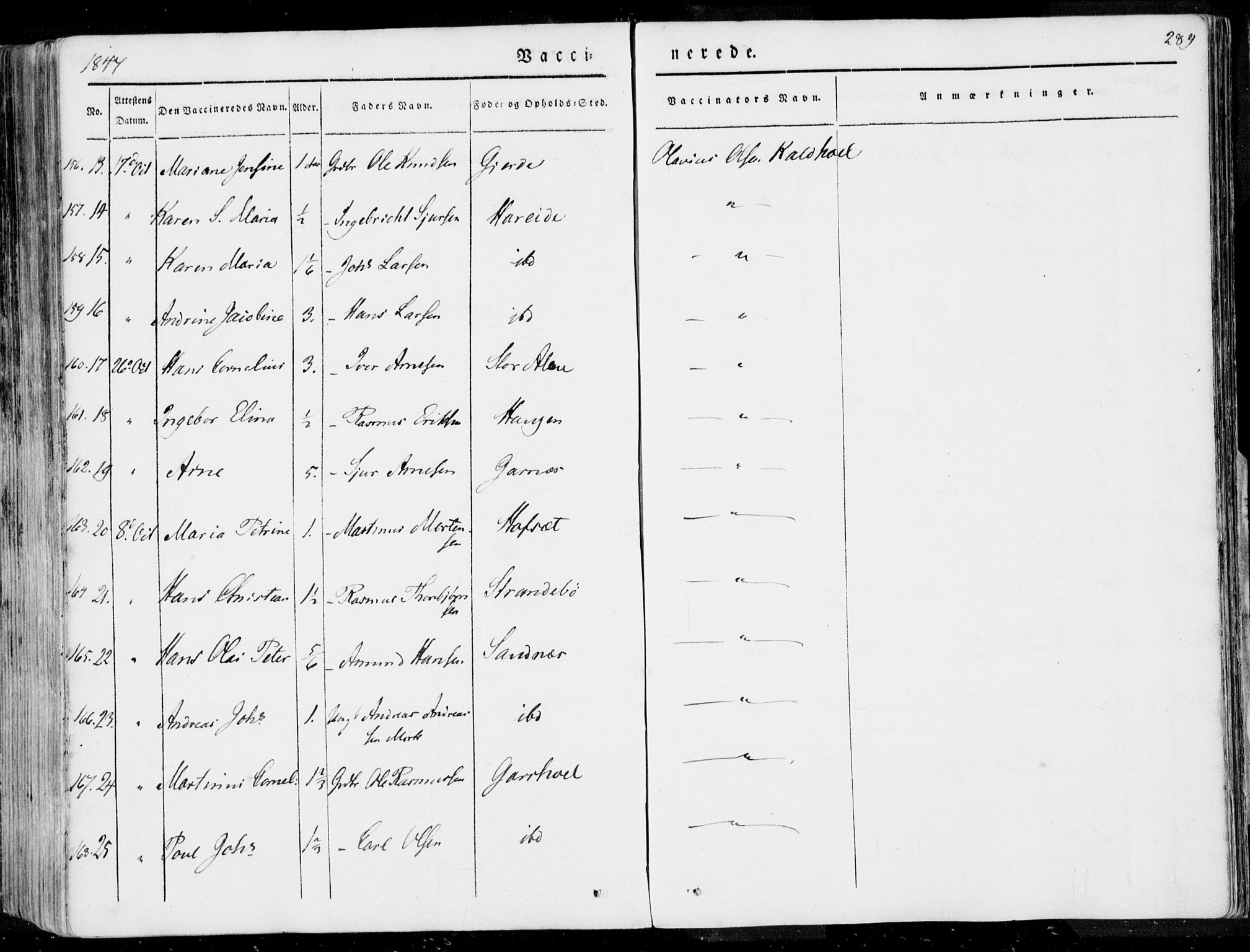 Ministerialprotokoller, klokkerbøker og fødselsregistre - Møre og Romsdal, AV/SAT-A-1454/509/L0104: Parish register (official) no. 509A02, 1833-1847, p. 289