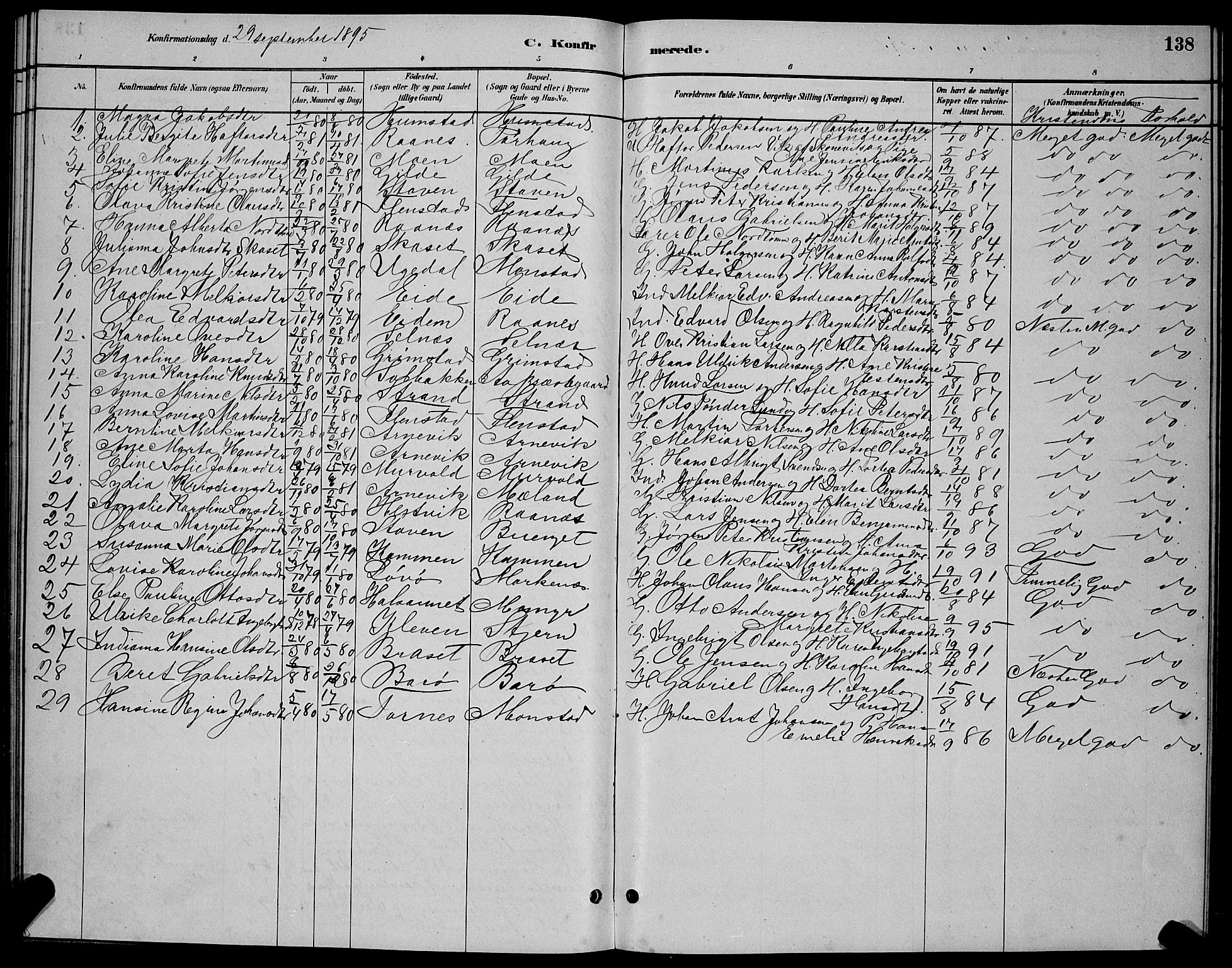 Ministerialprotokoller, klokkerbøker og fødselsregistre - Sør-Trøndelag, AV/SAT-A-1456/655/L0687: Parish register (copy) no. 655C03, 1880-1898, p. 138