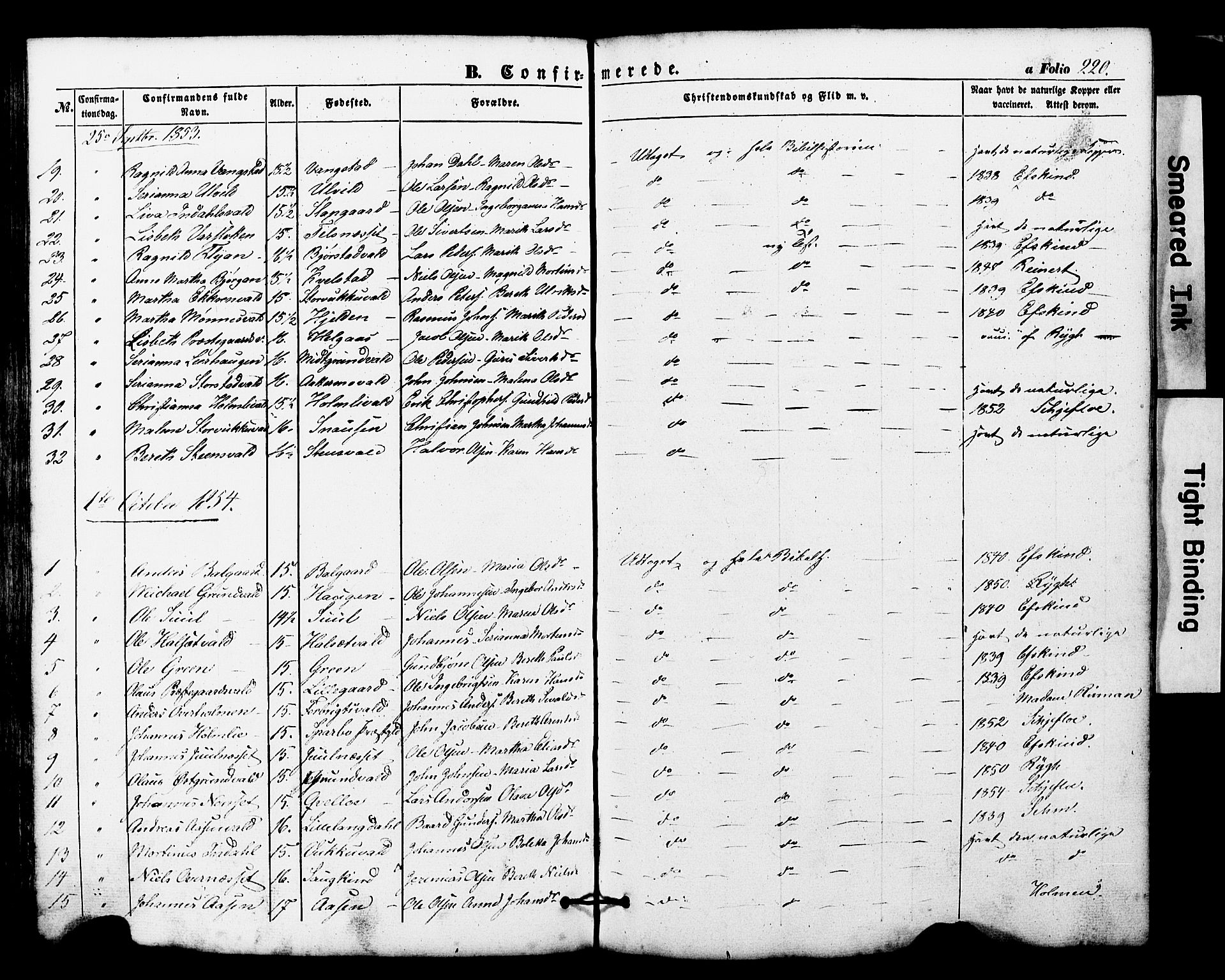 Ministerialprotokoller, klokkerbøker og fødselsregistre - Nord-Trøndelag, SAT/A-1458/724/L0268: Parish register (copy) no. 724C04, 1846-1878, p. 220
