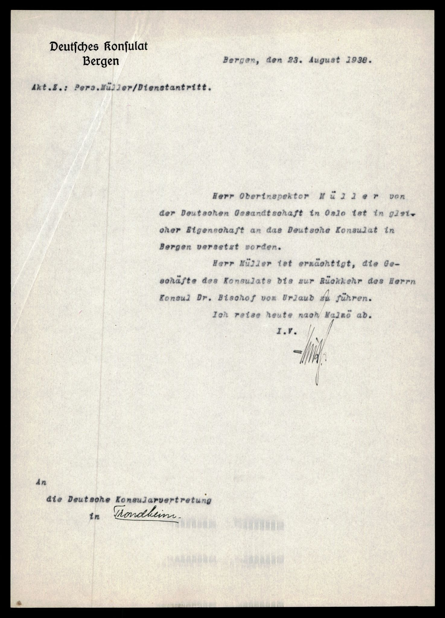 Forsvarets Overkommando. 2 kontor. Arkiv 11.4. Spredte tyske arkivsaker, AV/RA-RAFA-7031/D/Dar/Darc/L0021: FO.II. Tyske konsulater, 1929-1940, p. 703